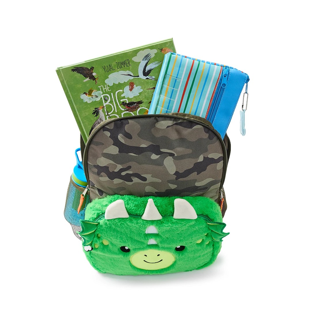 6 Novelty Plush Backpack - Dragon, Green, 6 of 10