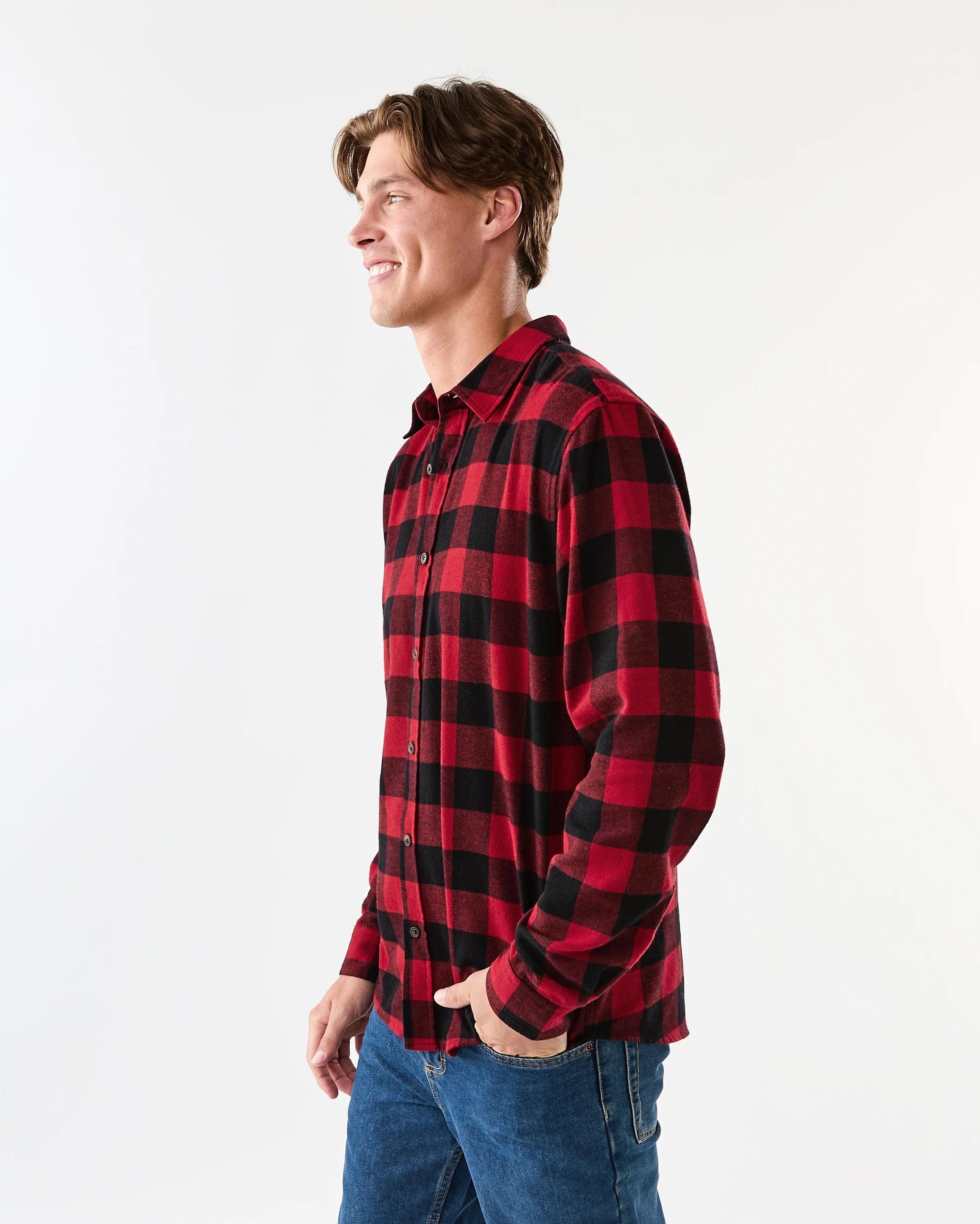 2 Long Sleeve Buffalo Check Shirt Red, 2 of 6