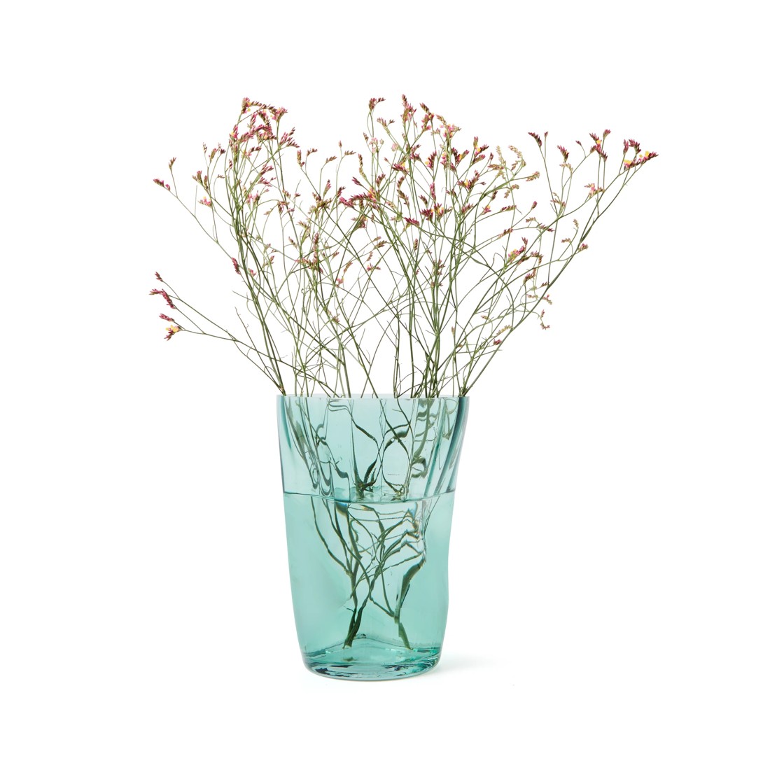 1 Wavy Green Glass Vase, 1 of 6