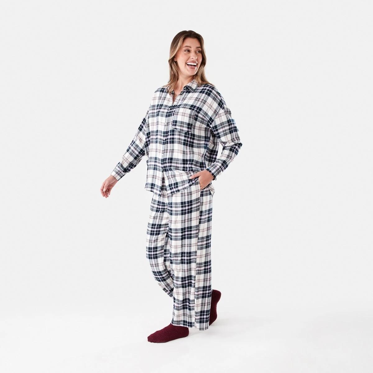 2 Relaxed Boyfriend Flannel Pyjama Set Mx Tartan, 2 of 7