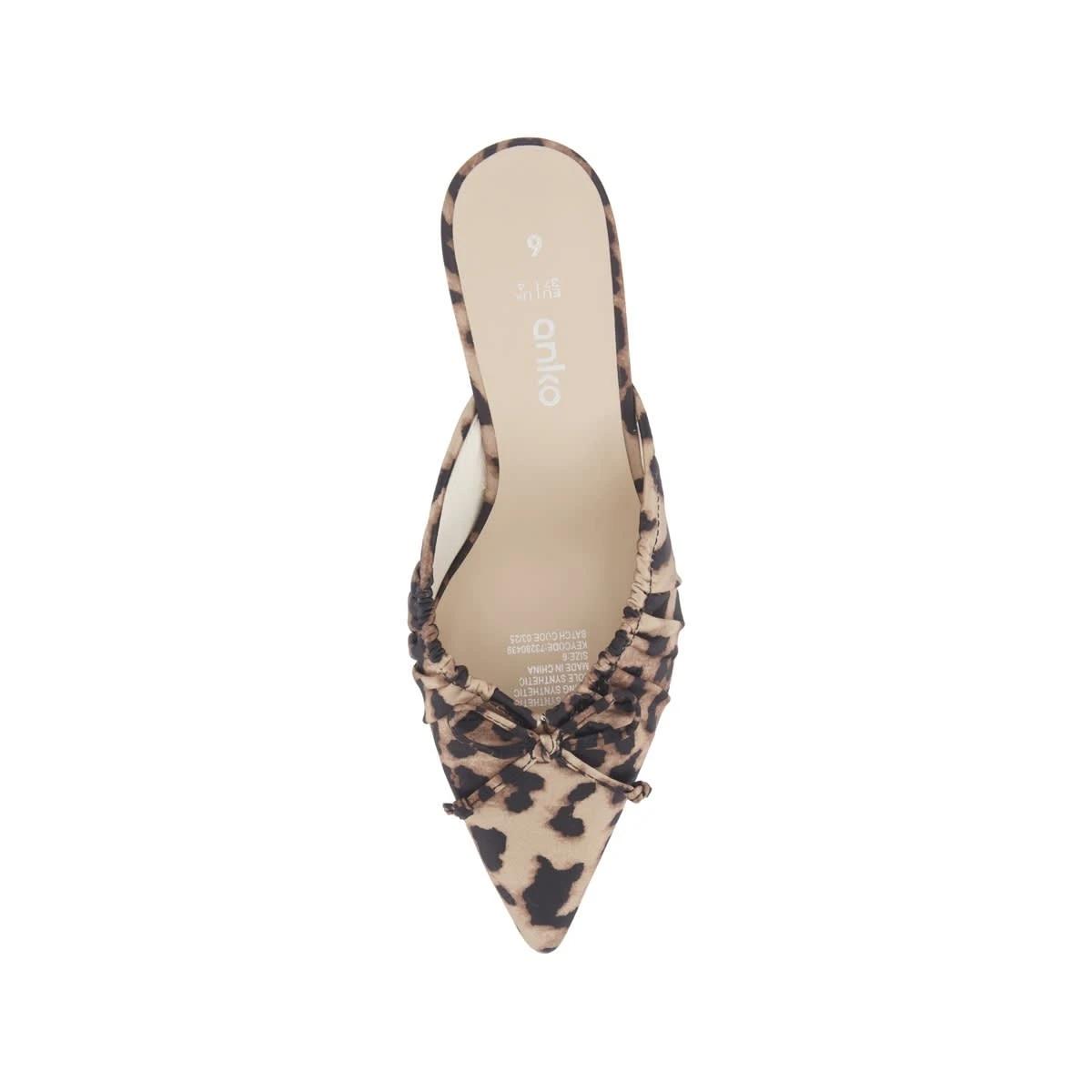 3 Ruched Kitten Heel Mules Leopard, 3 of 5