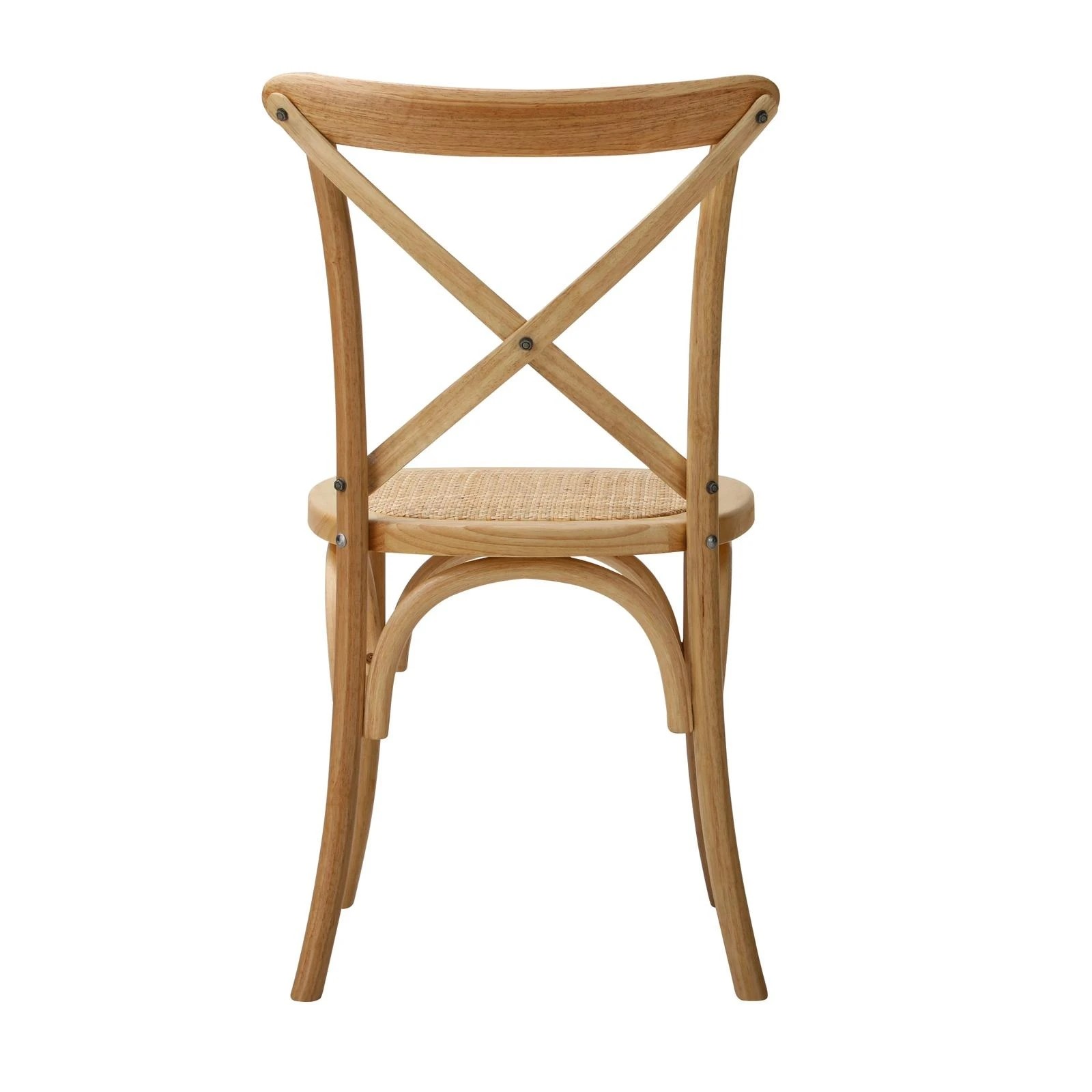 8 Oikiture 4PCS Crossback Dining Chair Solid Birch Timber Wood Ratan Seat - Natural, 8 of 9