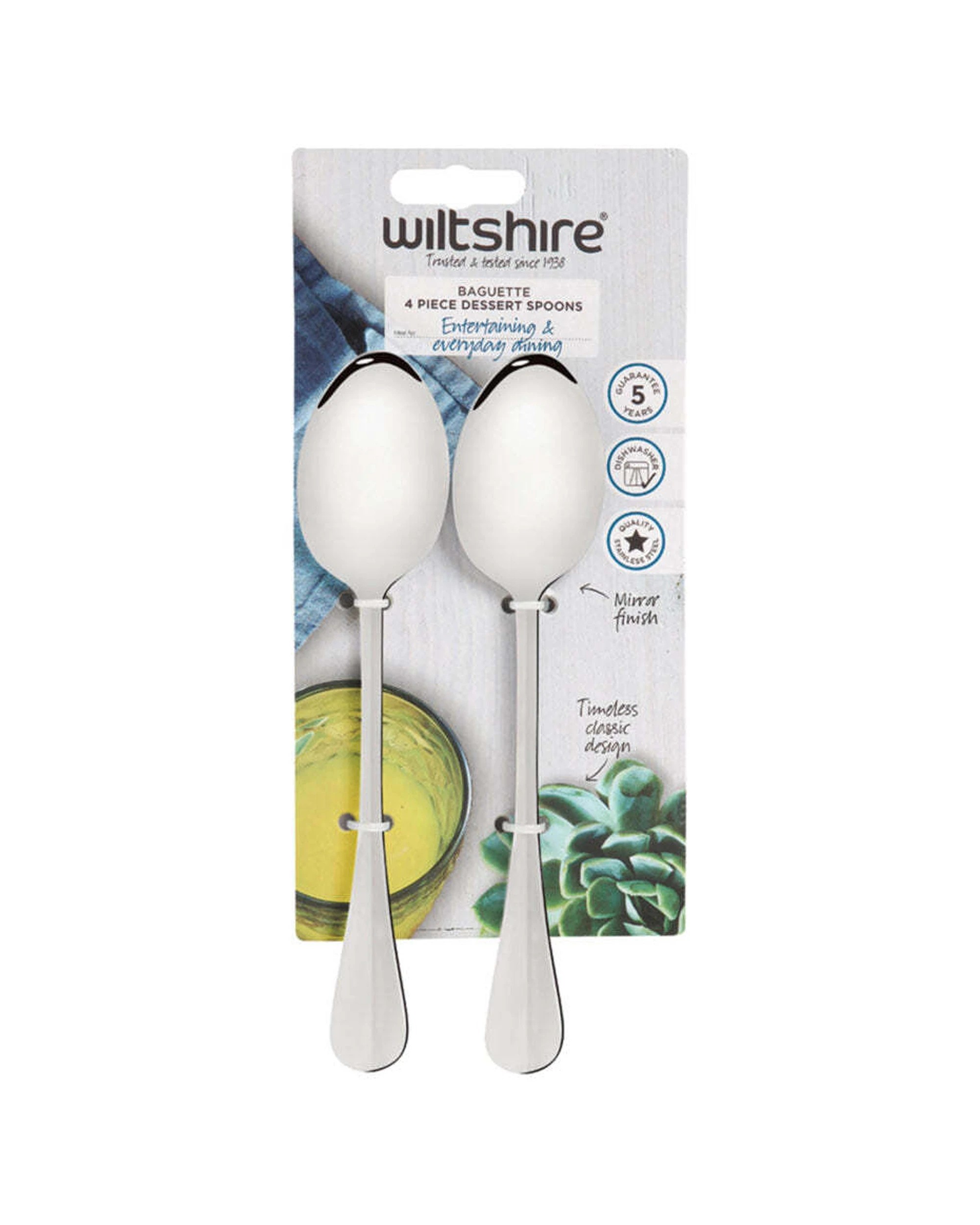 3 Wiltshire 4pc Baguette Stainless Steel Dessert Spoon Kitchen Utensils Set - Silver, 3 of 3