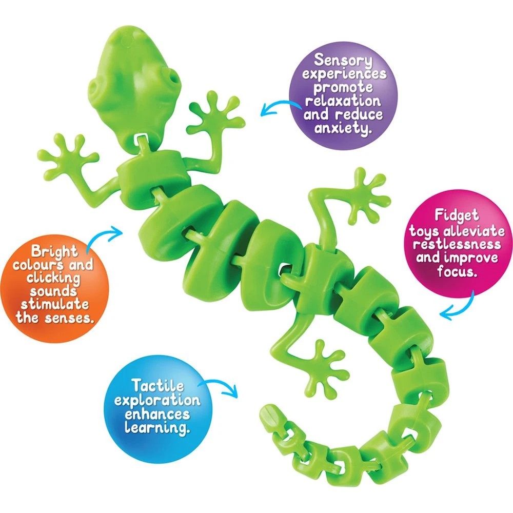 2 Sensory Gecko Fidget Toy Green, 2 of 4