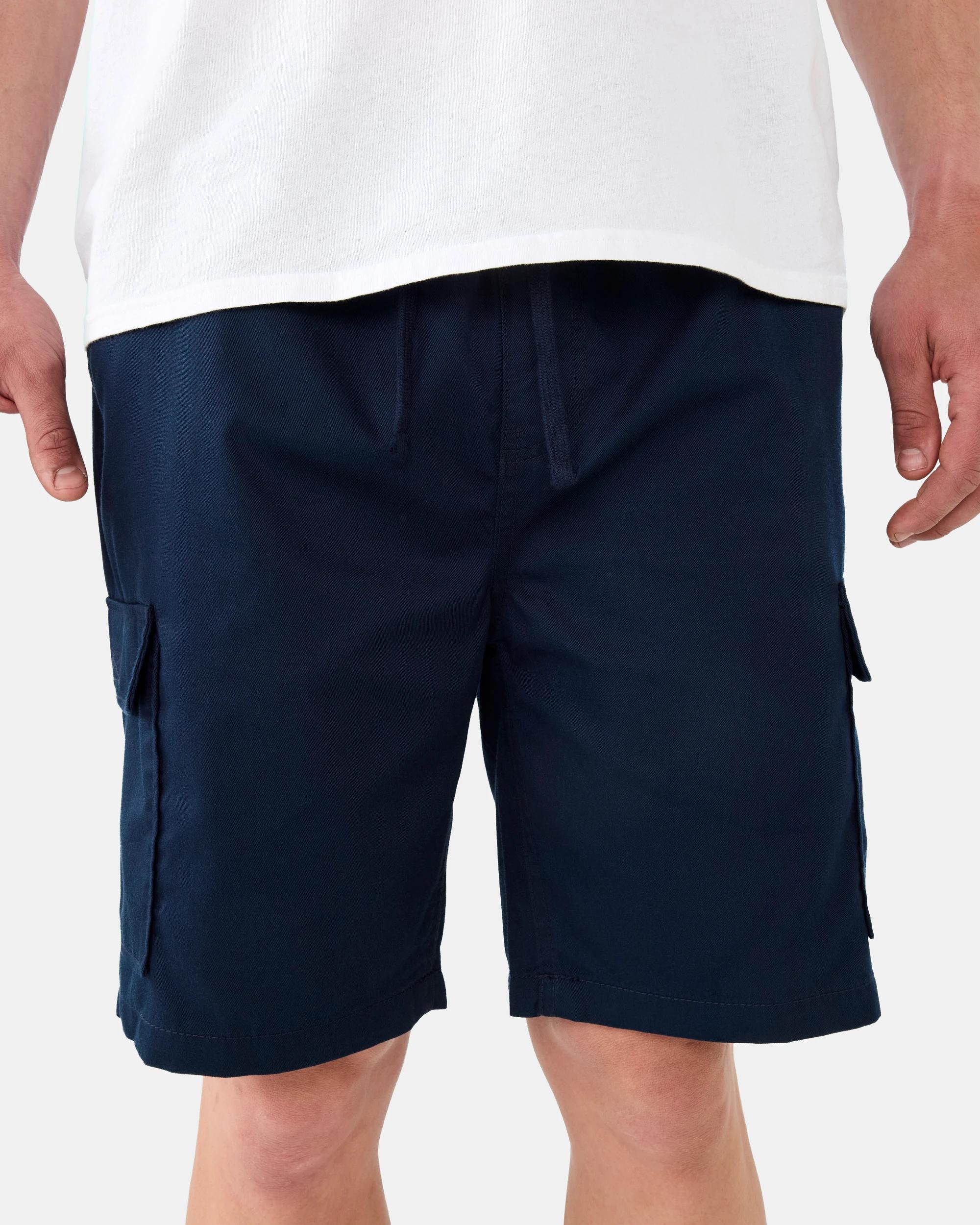 1 Elastic Waist Cargo Shorts Sky Cptn, 1 of 7