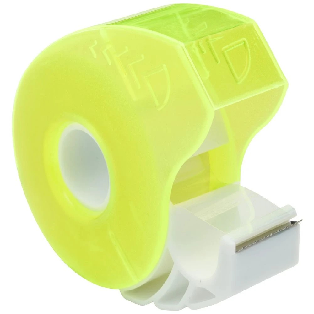 1 Otto Compact Tape Dispenser Fluro Yellow, 1 of 5