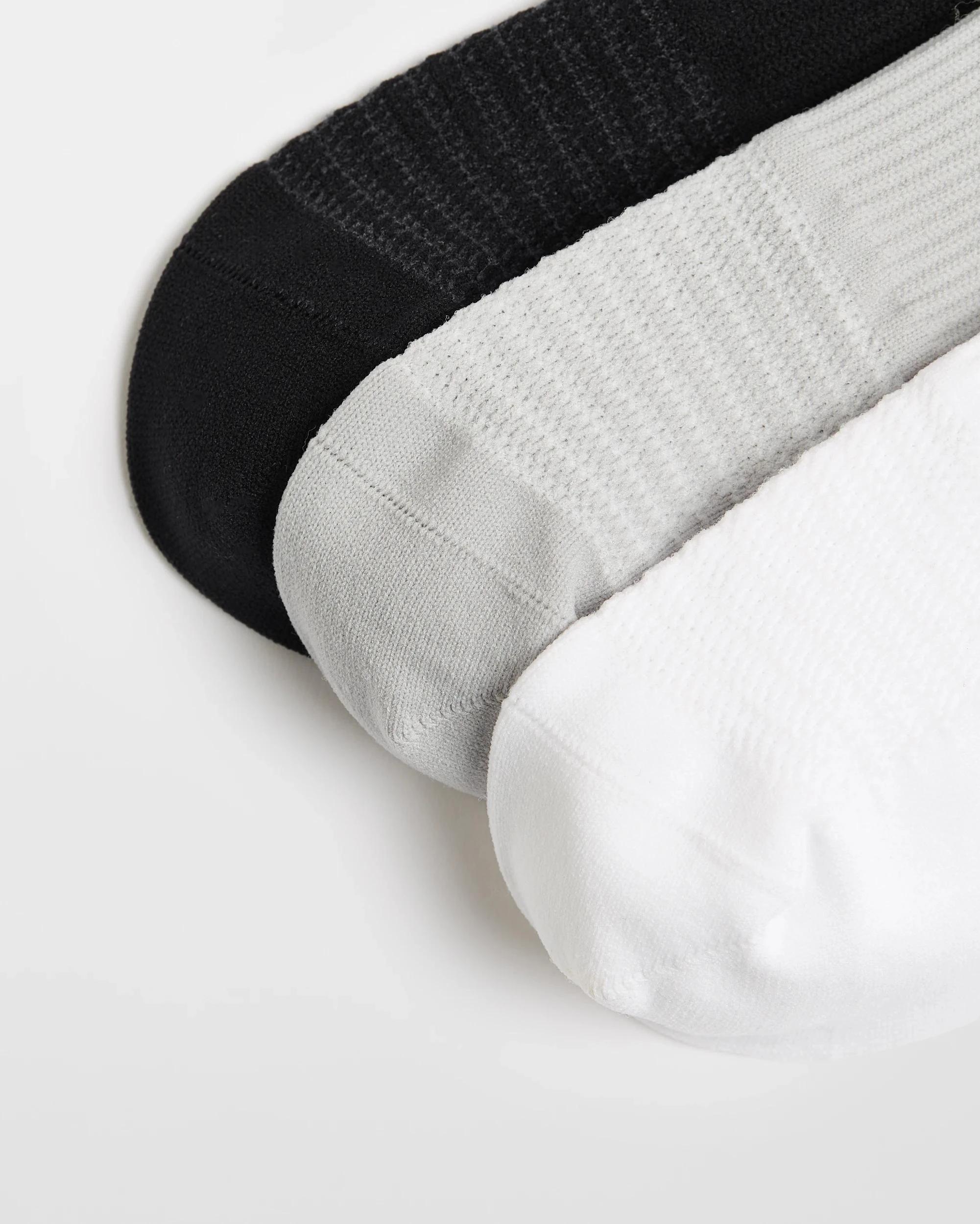 2 Target Women's Active No Show Nylon Poly Tech Tab Socks 3 Pack GREY/BLACK/WHITE, 2 of 3