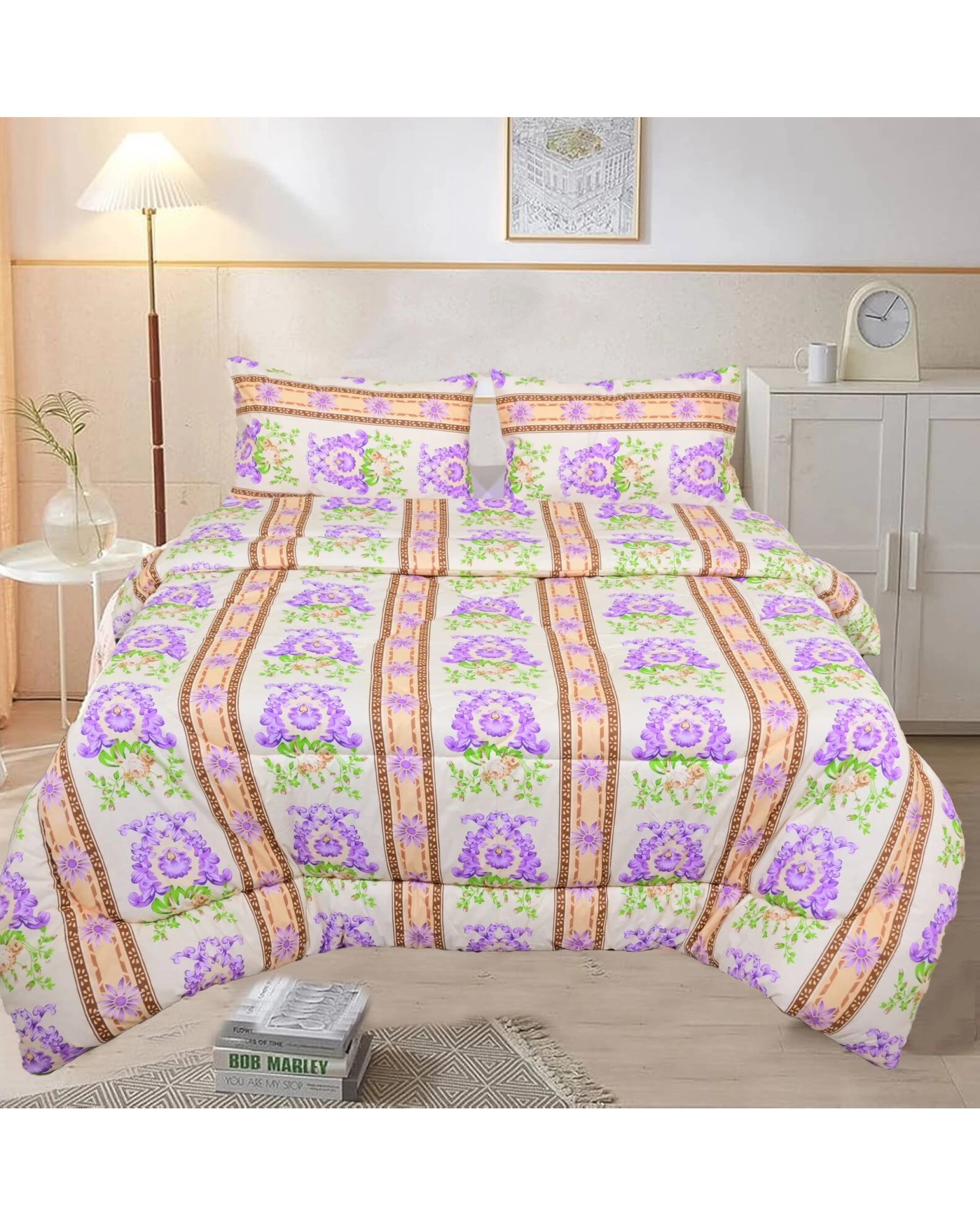 1 BR Home Cotton Comforter Set with 2 Pillow Cases, 1 of 2