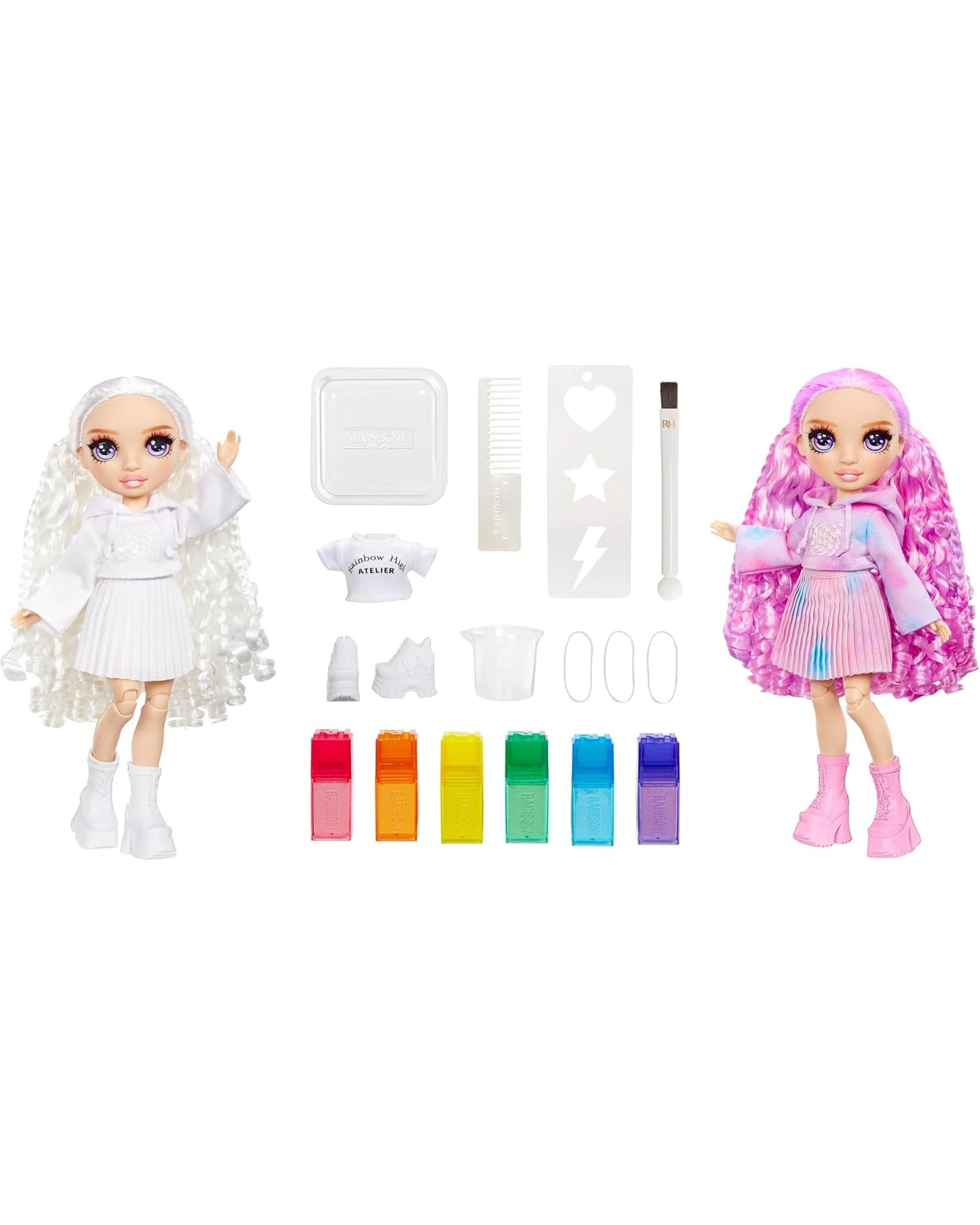 2 Rainbow High Watercolor and Create Purple Eyes, 2 of 7