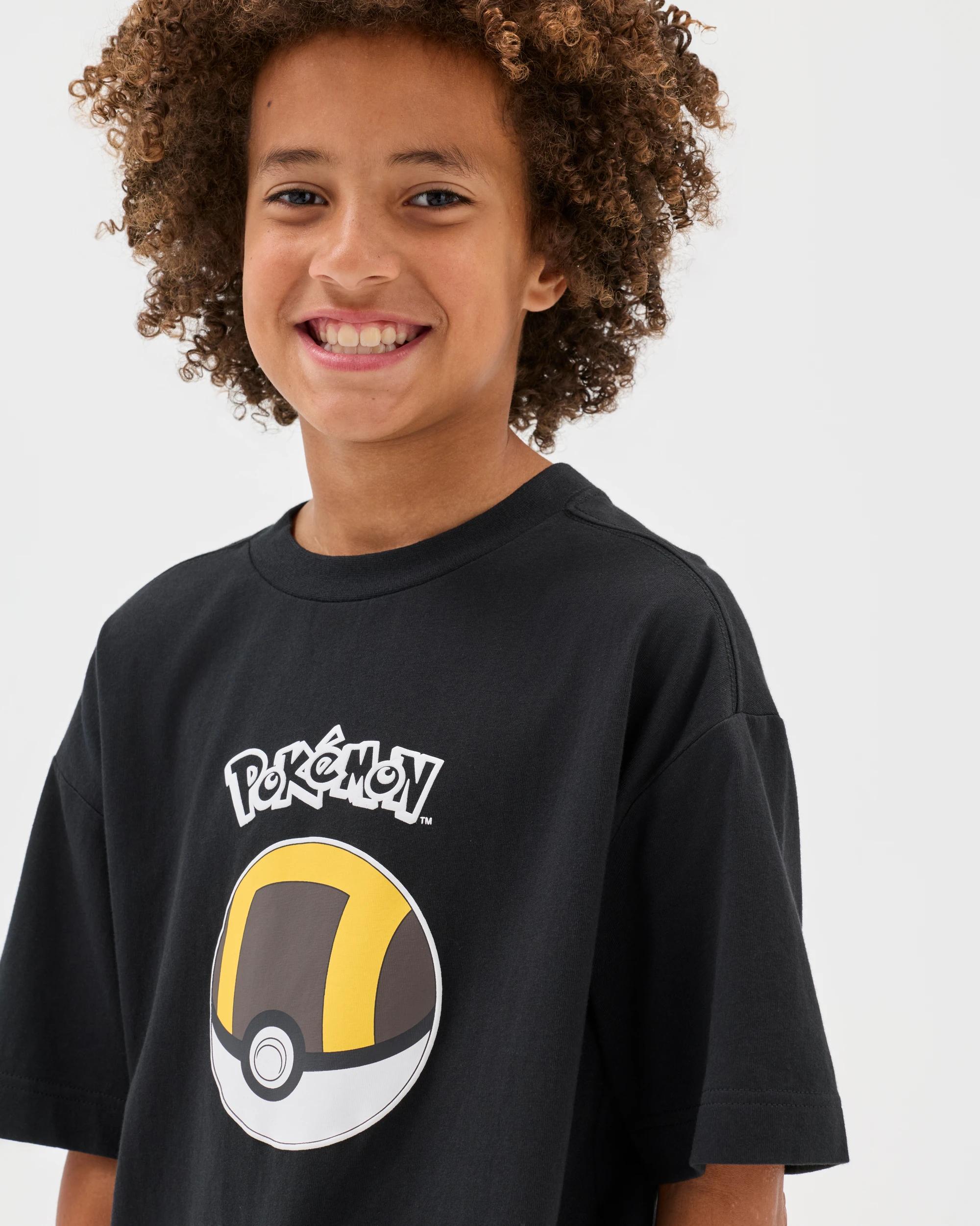 3 Pokemon Australian Cotton Oversized T-Shirt BLACK, 3 of 7