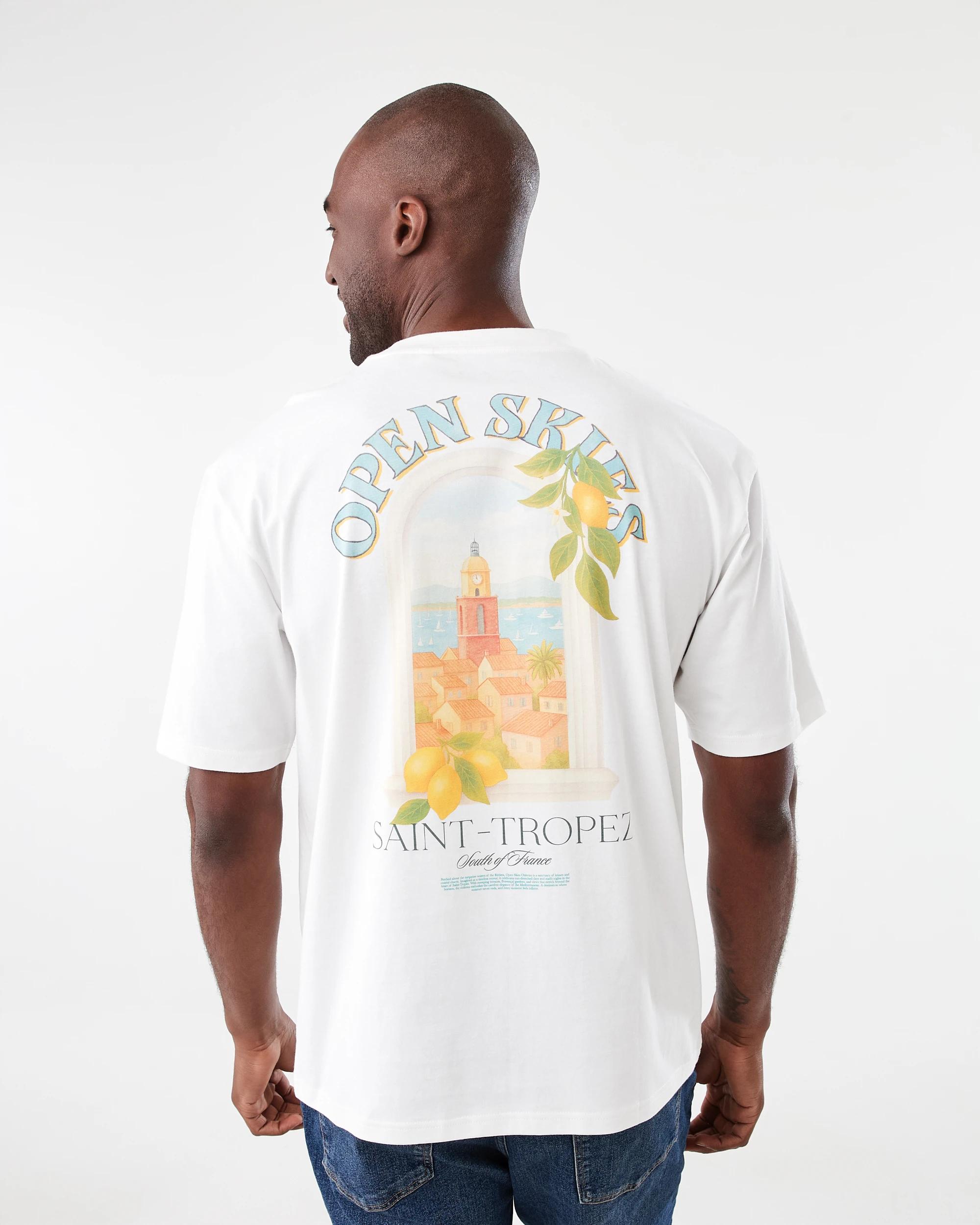 3 Oversized Print T-shirt Wht Skies, 3 of 7