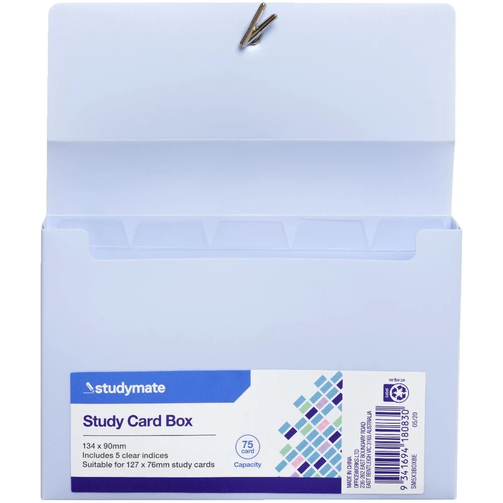 3 Studymate Study Card Box 127 x 76mm Blue, 3 of 3