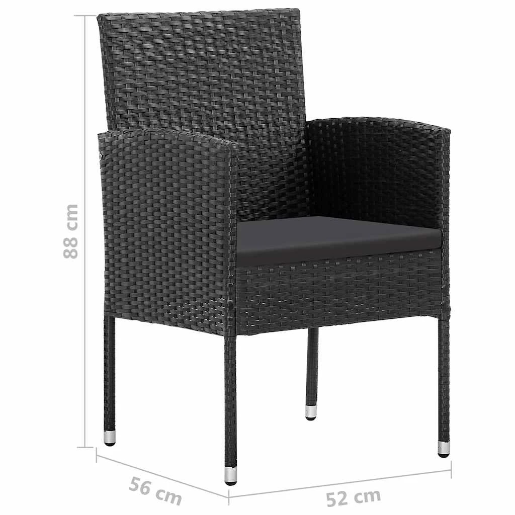 7 vidaXL garden chair Durable - Black, 7 of 7