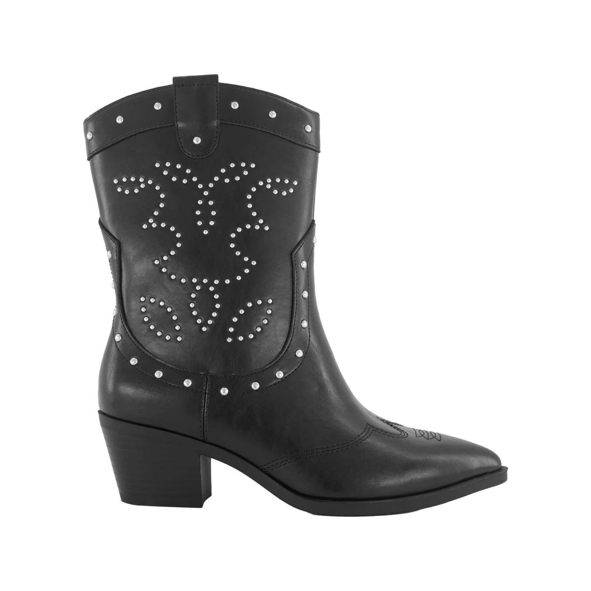 1 Western Block Heel Boots Black, 1 of 4