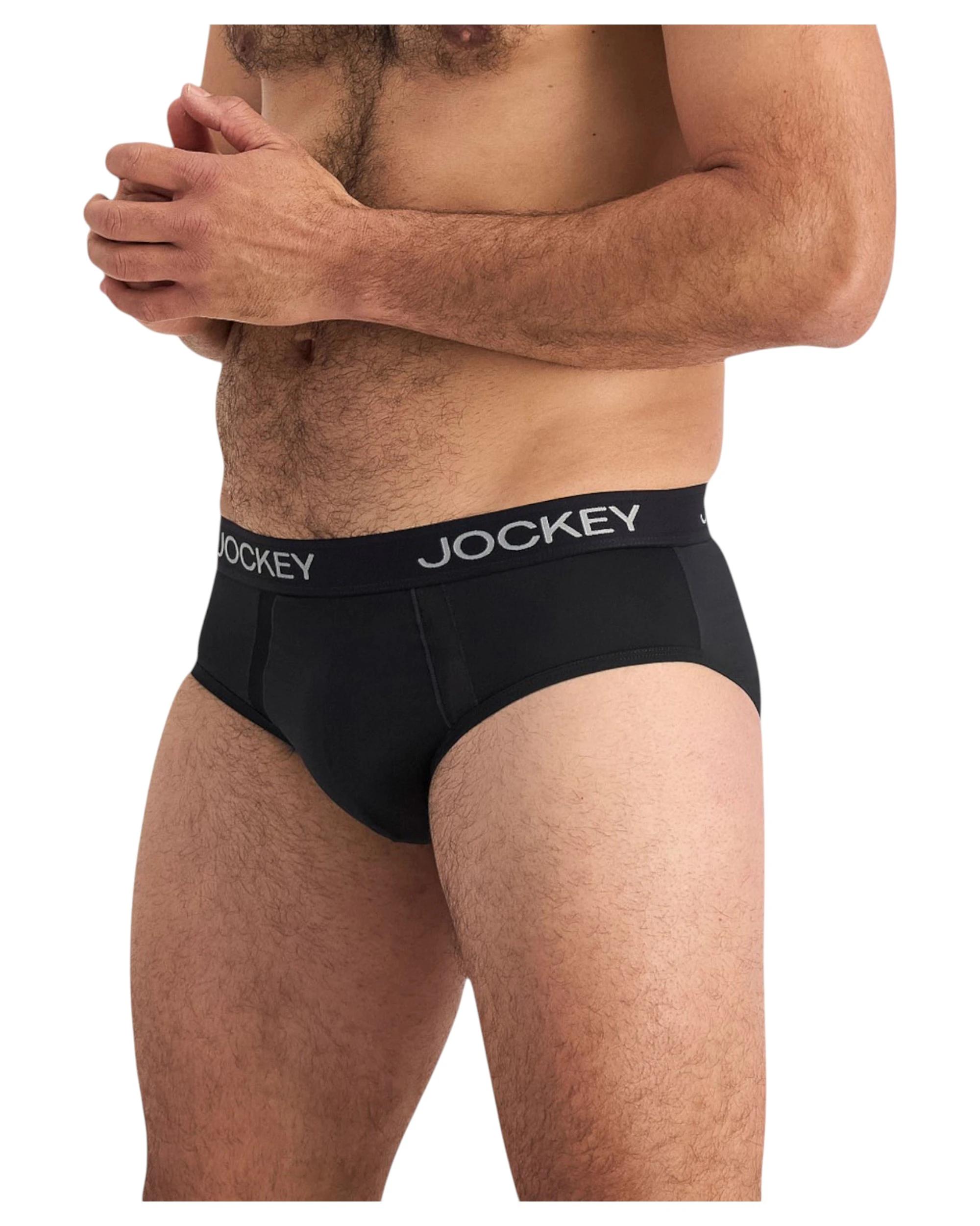 5 Jockey 4 Pack Mens Chafe Proof Pouch Brief Underwear BLACK/GREY, 5 of 7