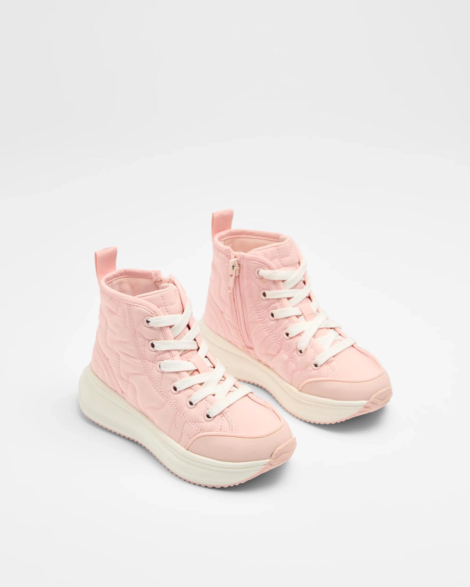 3 Target Kids Girls Junior Quilted Hi Top Sneaker PINK, 3 of 3