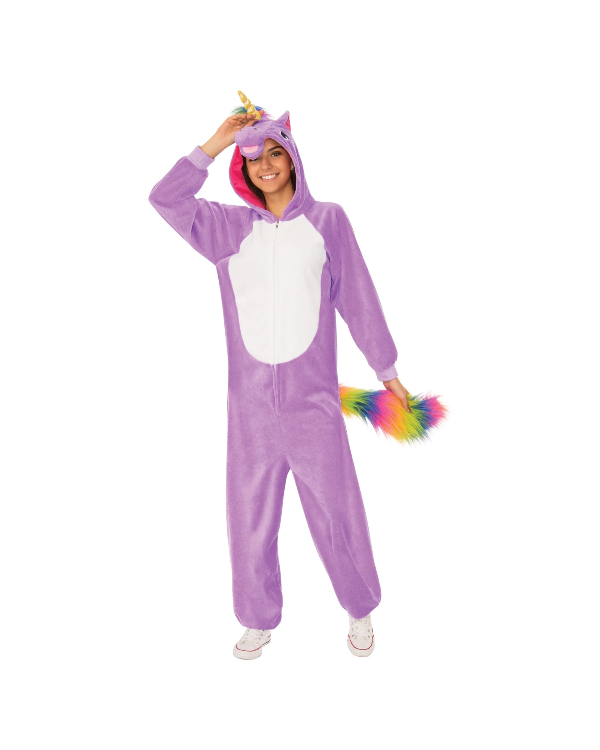 1 Rubies Unicorn Hooded Onesie Dress Up Costume Size L XL - Purple, 1 of 3