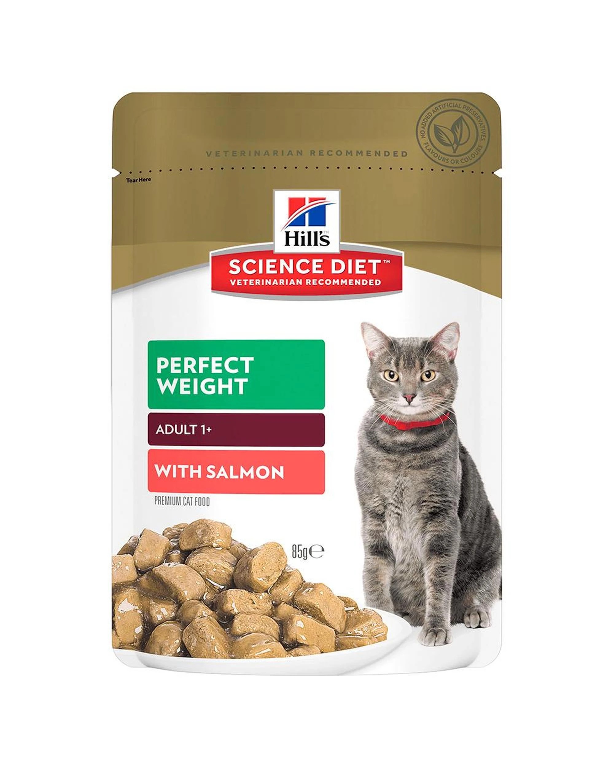 1 Hills Adult 1+ Perfect Weight Wet Cat Food Salmon 12 x 85g, 1 of 2