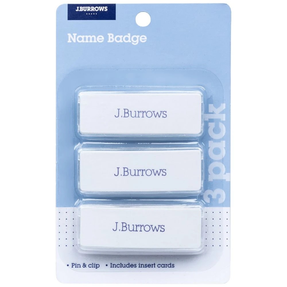 1 J.Burrows Pin Name Badges 3 Pack, 1 of 3