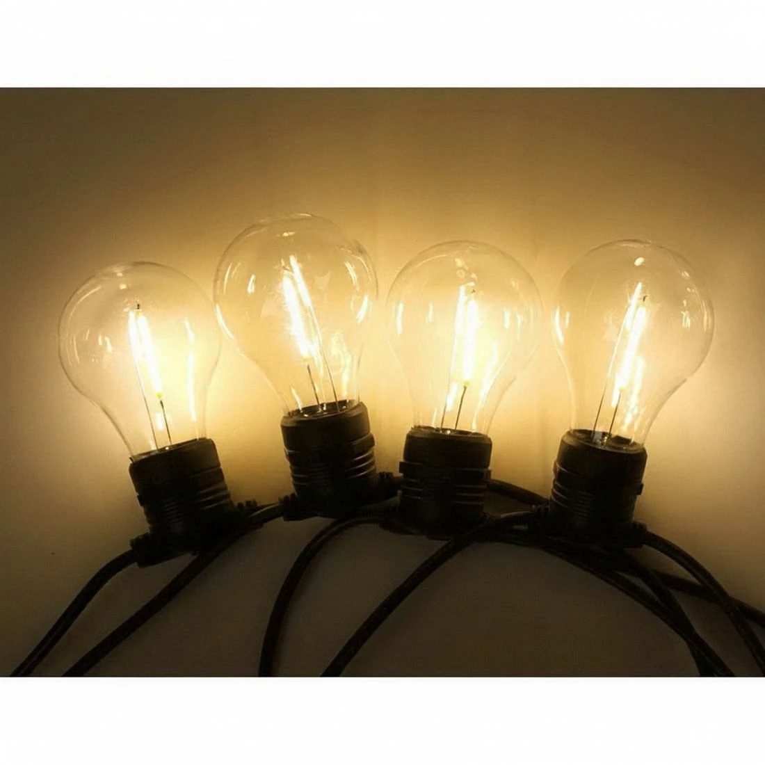 2 50m LED Festoon String Lights Outdoor Christmas Decorations Wedding Garden - Black, 2 of 5