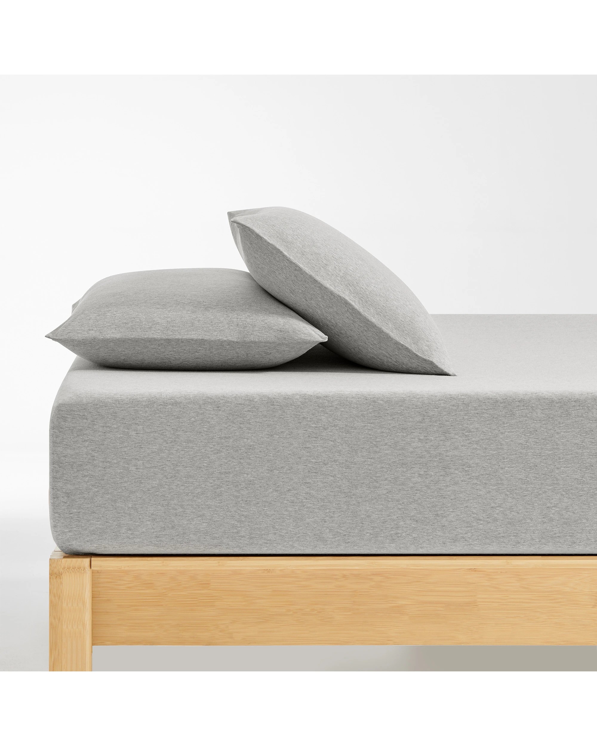 1 Dreamaker Jersey Luxe 100% Cotton Combo Fitted Sheet Set - King Single Bed - Silver Grey, 1 of 5