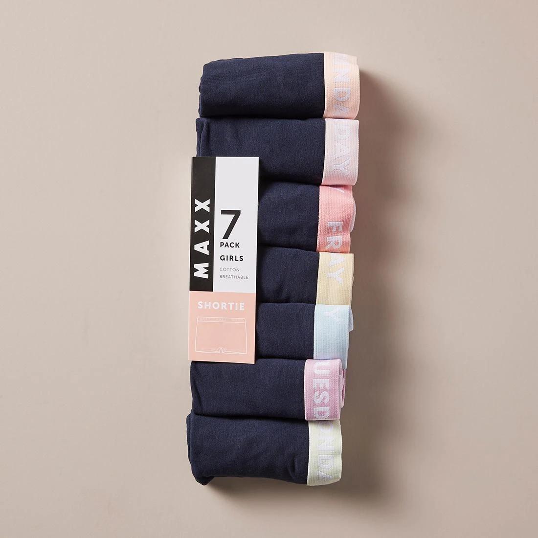 6 Girls Maxx Shorties 7 Pack NAVY BLUE, 6 of 9