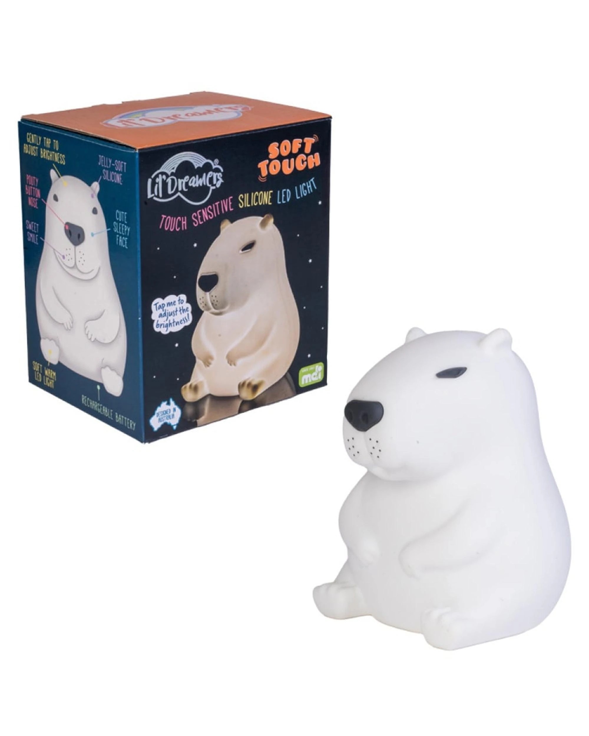 1 Lil' Dreamers Capybara Soft Touch Silicone LED Light - White, 1 of 8
