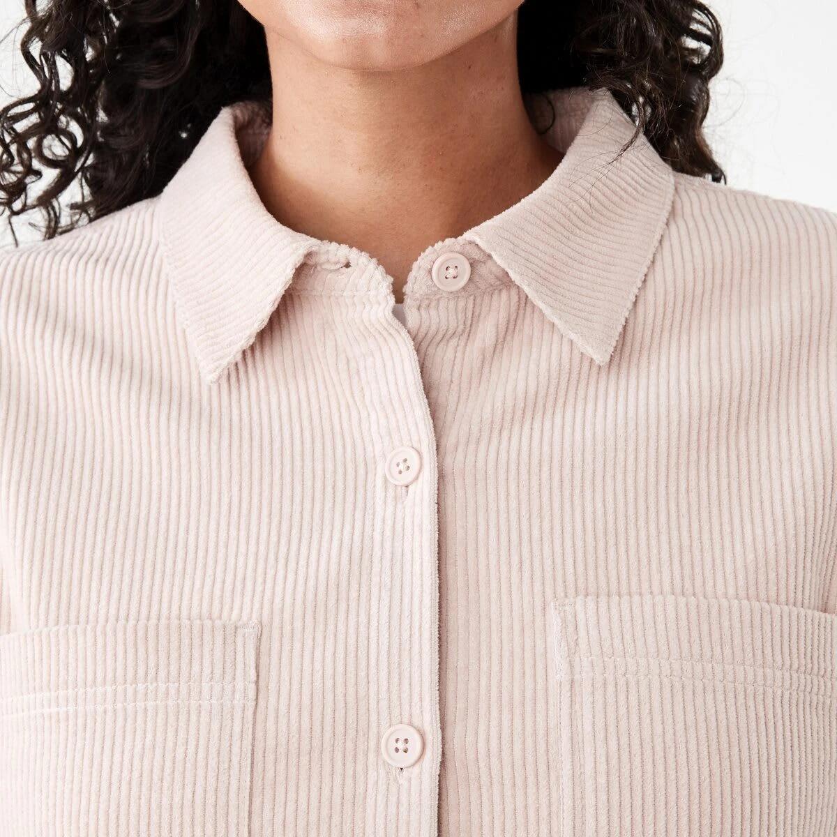 6 Long Sleeve Corduroy Shirt Rose Pink, 6 of 8