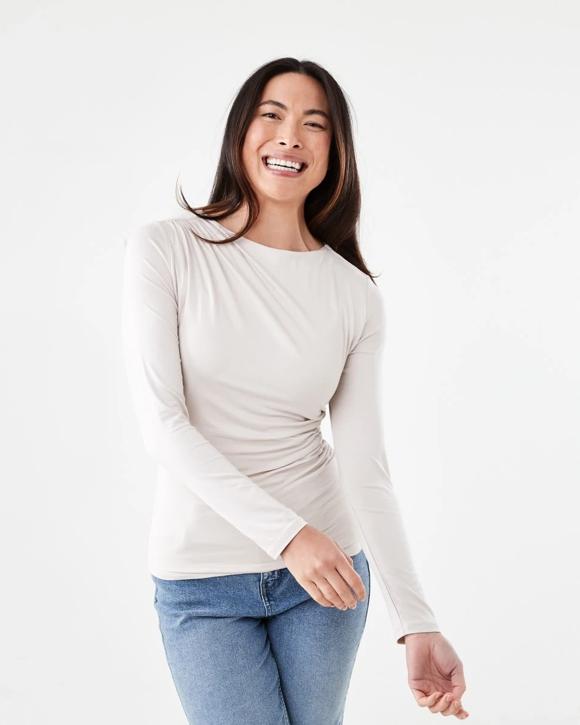 Long Sleeve Ruched Shoulder Top