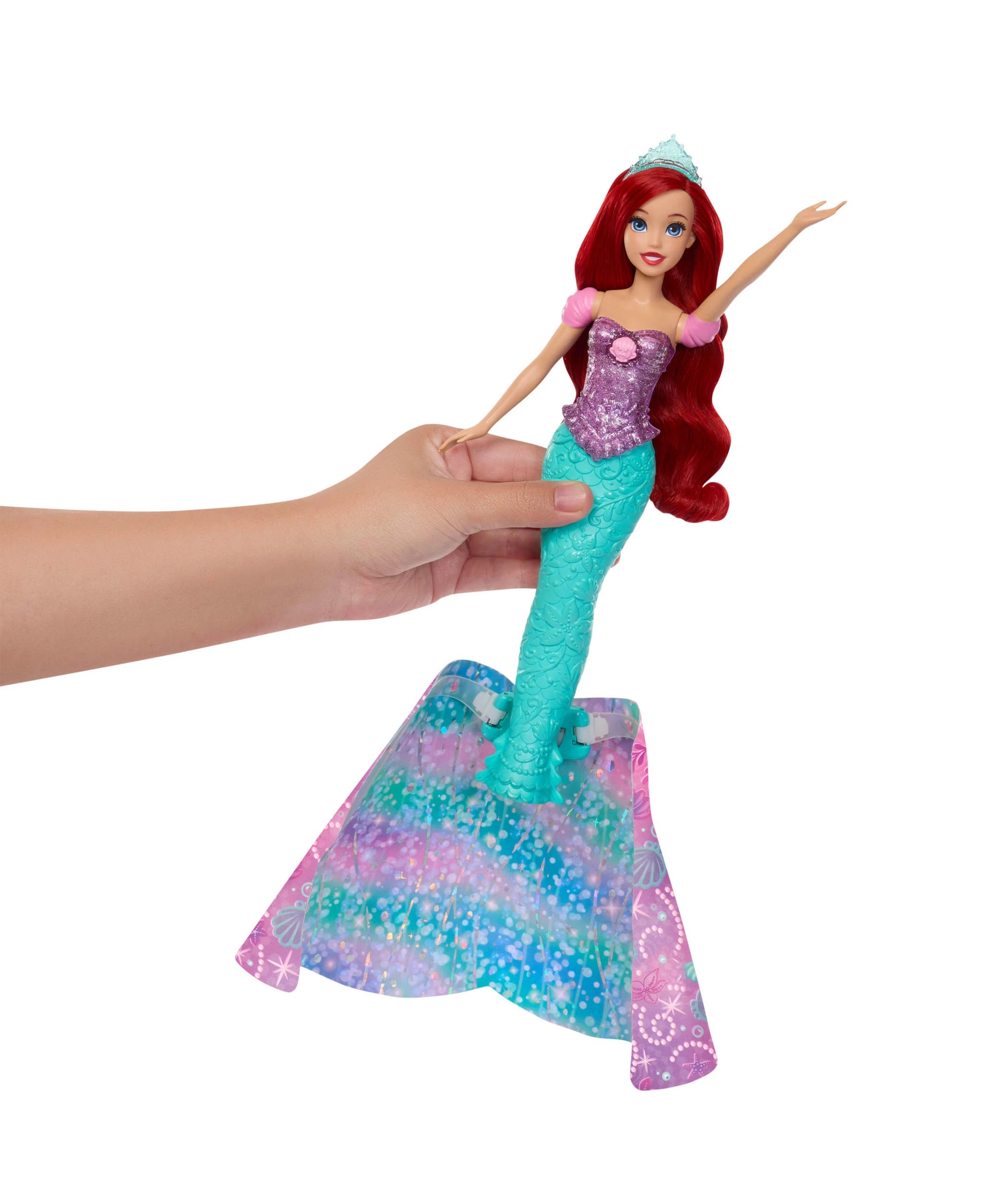 4 Disney Princess Ariel Human to Mermaid Transforming Fashion Doll with Flounder & 2 Accessories - Pink, 4 of 6