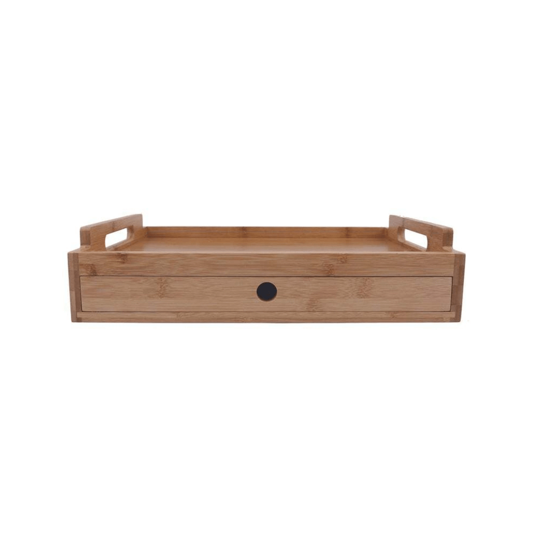 3 BR Home Bamboo Food Serving Tray with Pull-Out Storage Drawer, 3 of 5