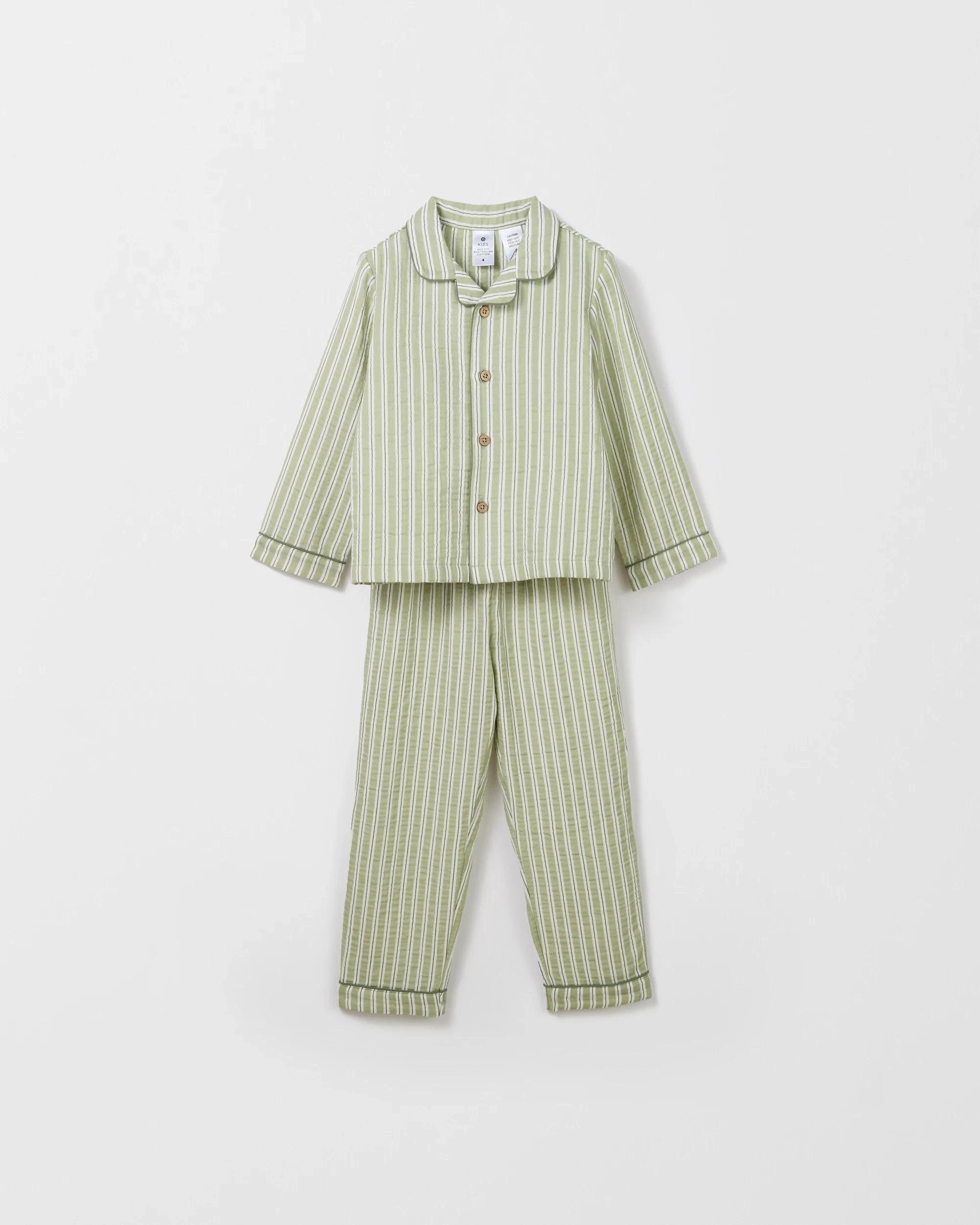 5 Target Kids Australian Cotton Younger Boys Double Cloth Woven Pyjama Set STRIPE, 5 of 8