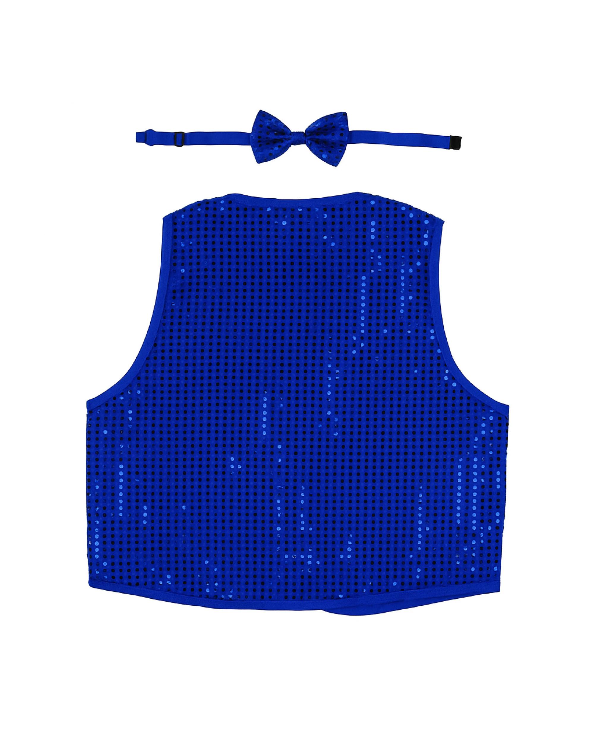 BR Costumes Kids Silver Sequin Vest & Bow Tie Set – 80s Party Dress Up Costume For Boys