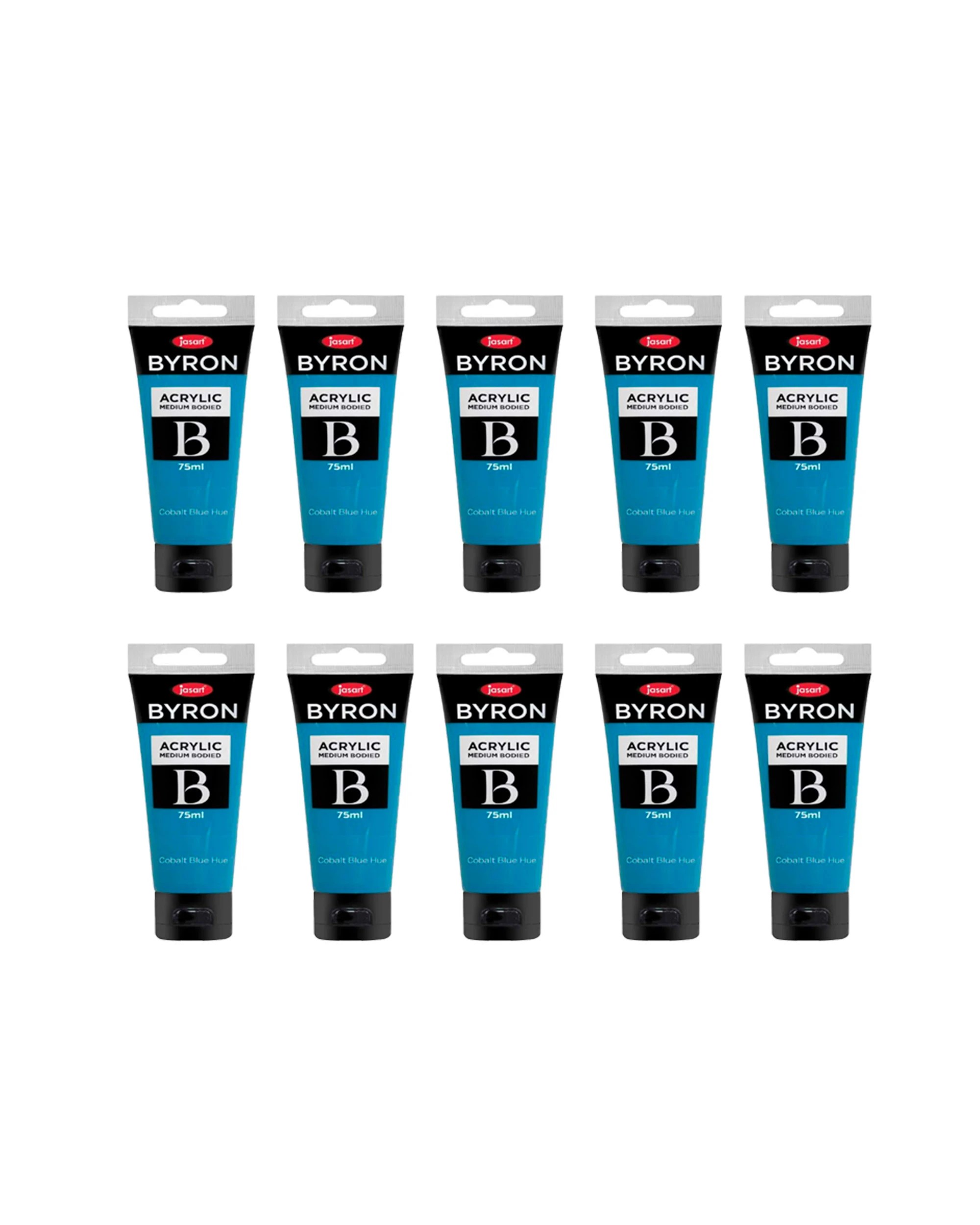1 Jasart 10PK Byron Acrylic Paint Tube Art Craft Medium Bodied Non Toxic 75ml Cobalt - Blue, 1 of 2