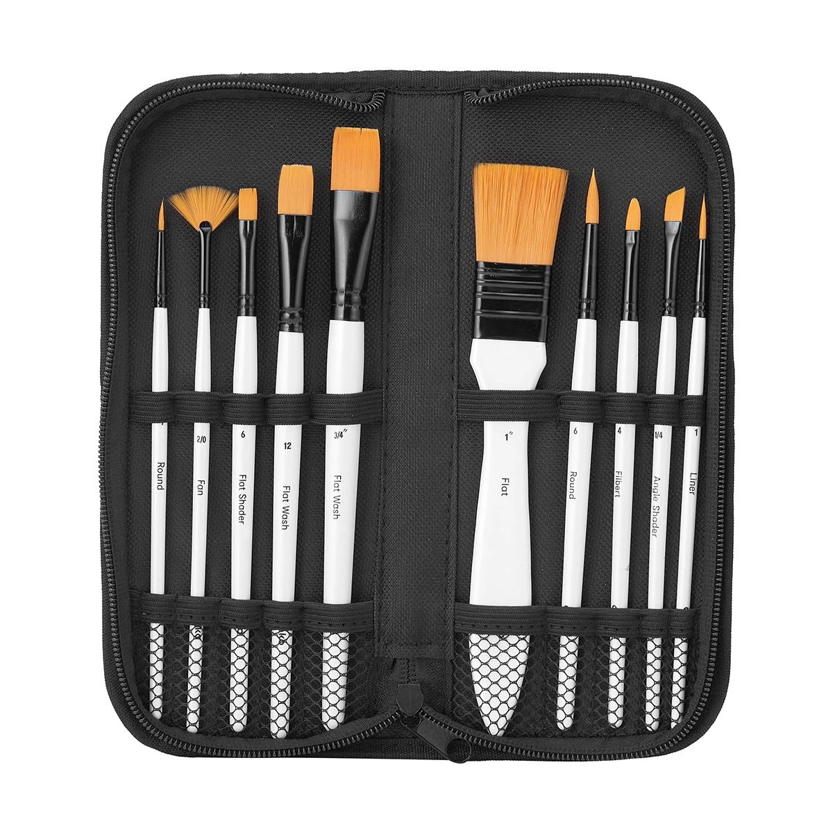 2 10 Piece Paint Brush Set in Wallet, 2 of 8