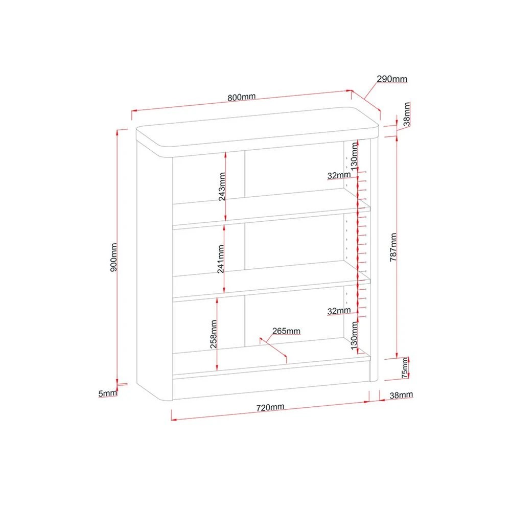 8 Marstand Bookcase 900mm Oak and White  Shelves Home Office Storage, 8 of 8