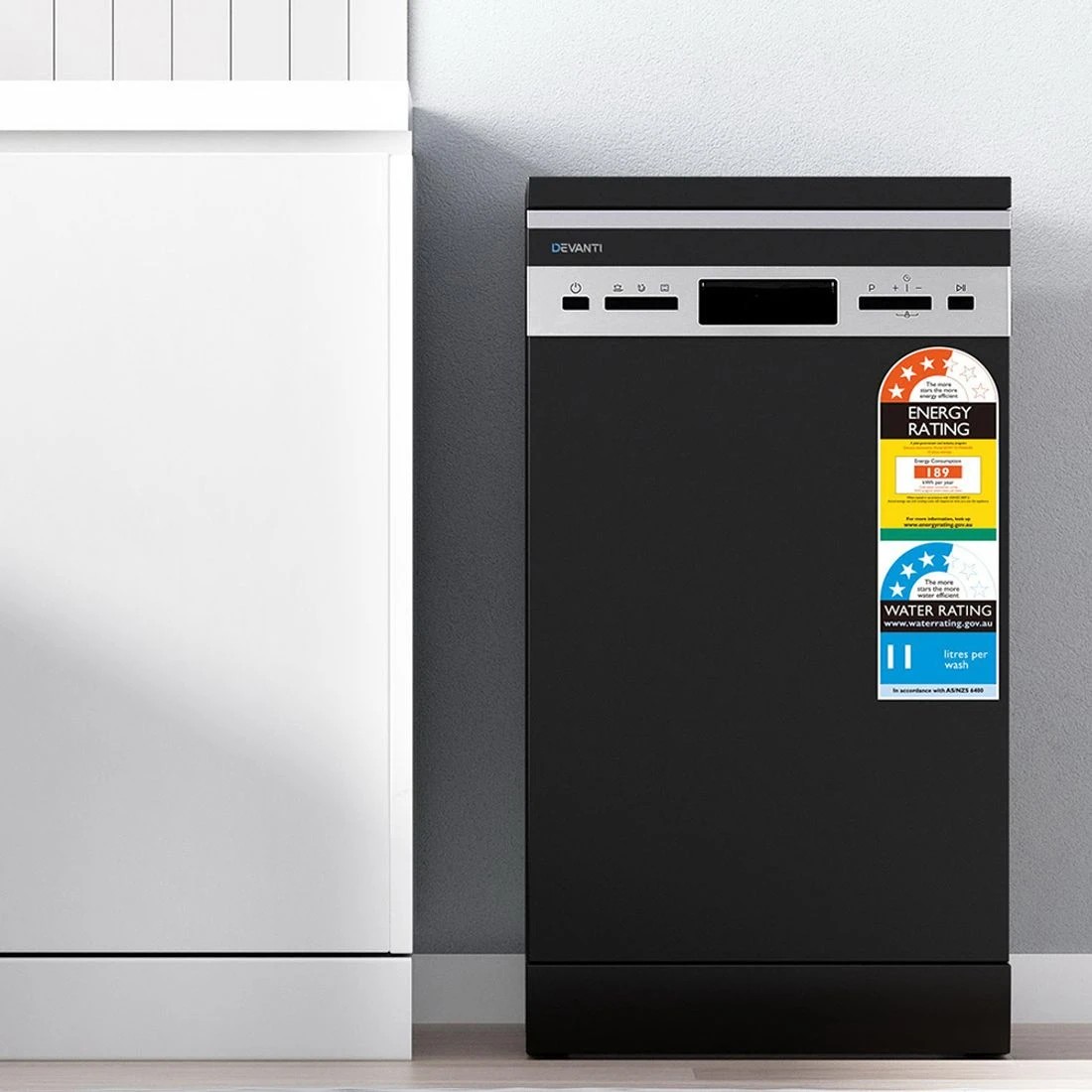 3 Devanti 10 Place Settings Freestanding Dishwasher - Black, 3 of 6