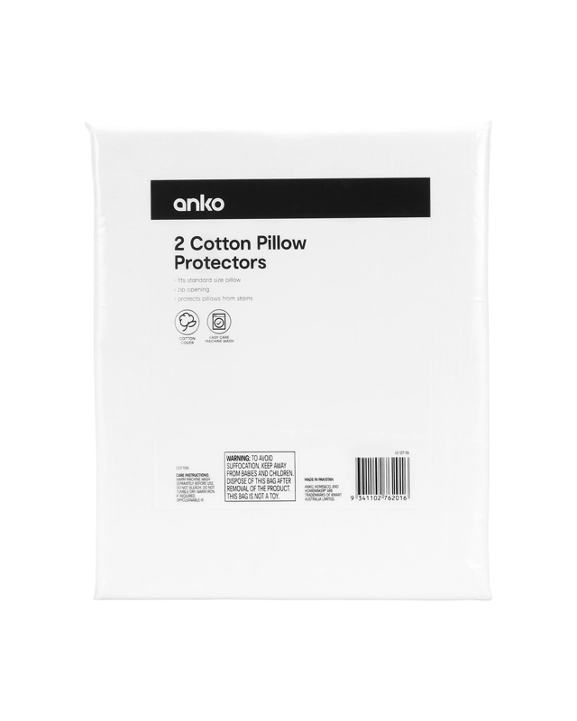 2 Pack Cotton Pillow Protectors - W
