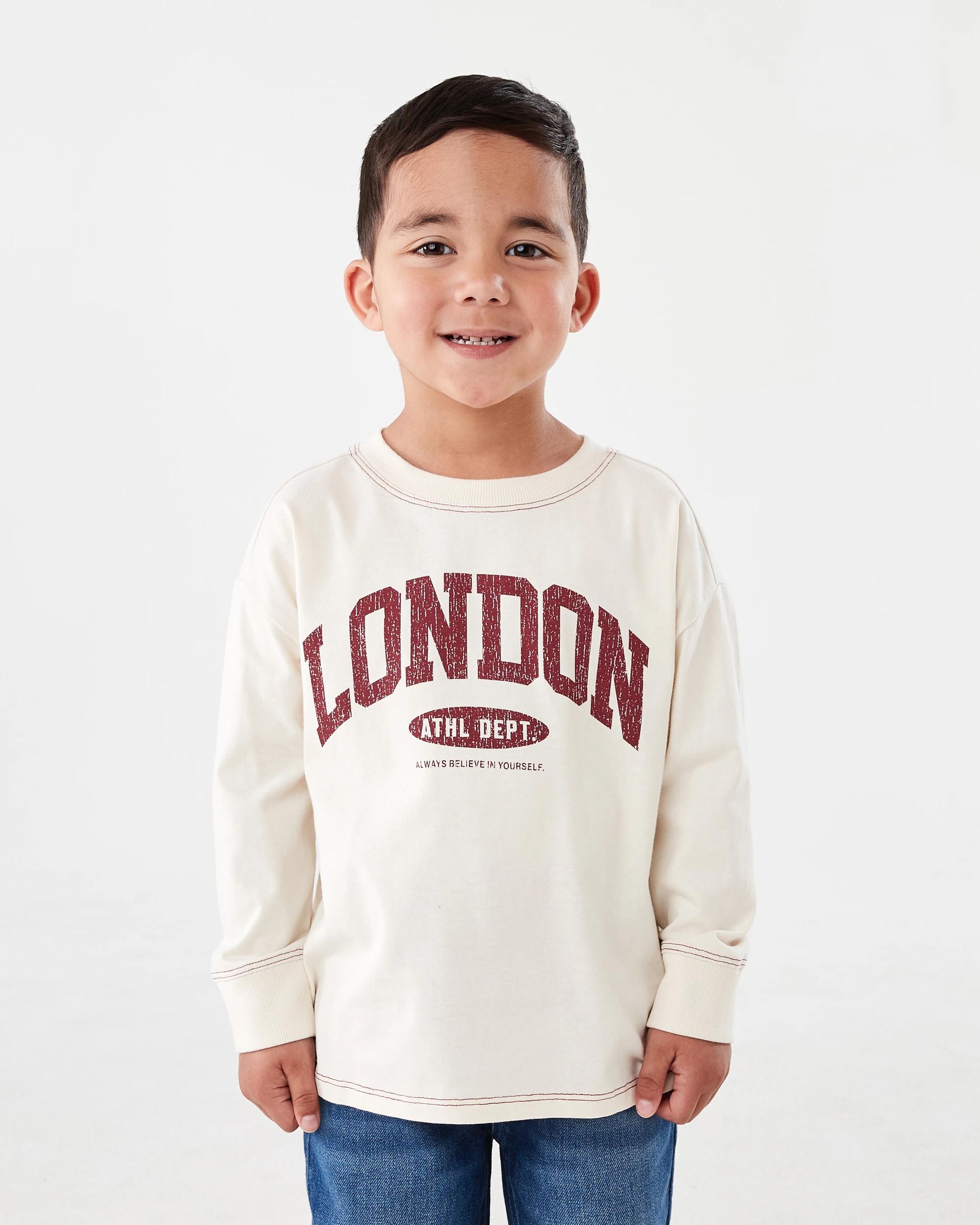 1 Long Sleeve Oversized T-shirt Bge Varsit, 1 of 8