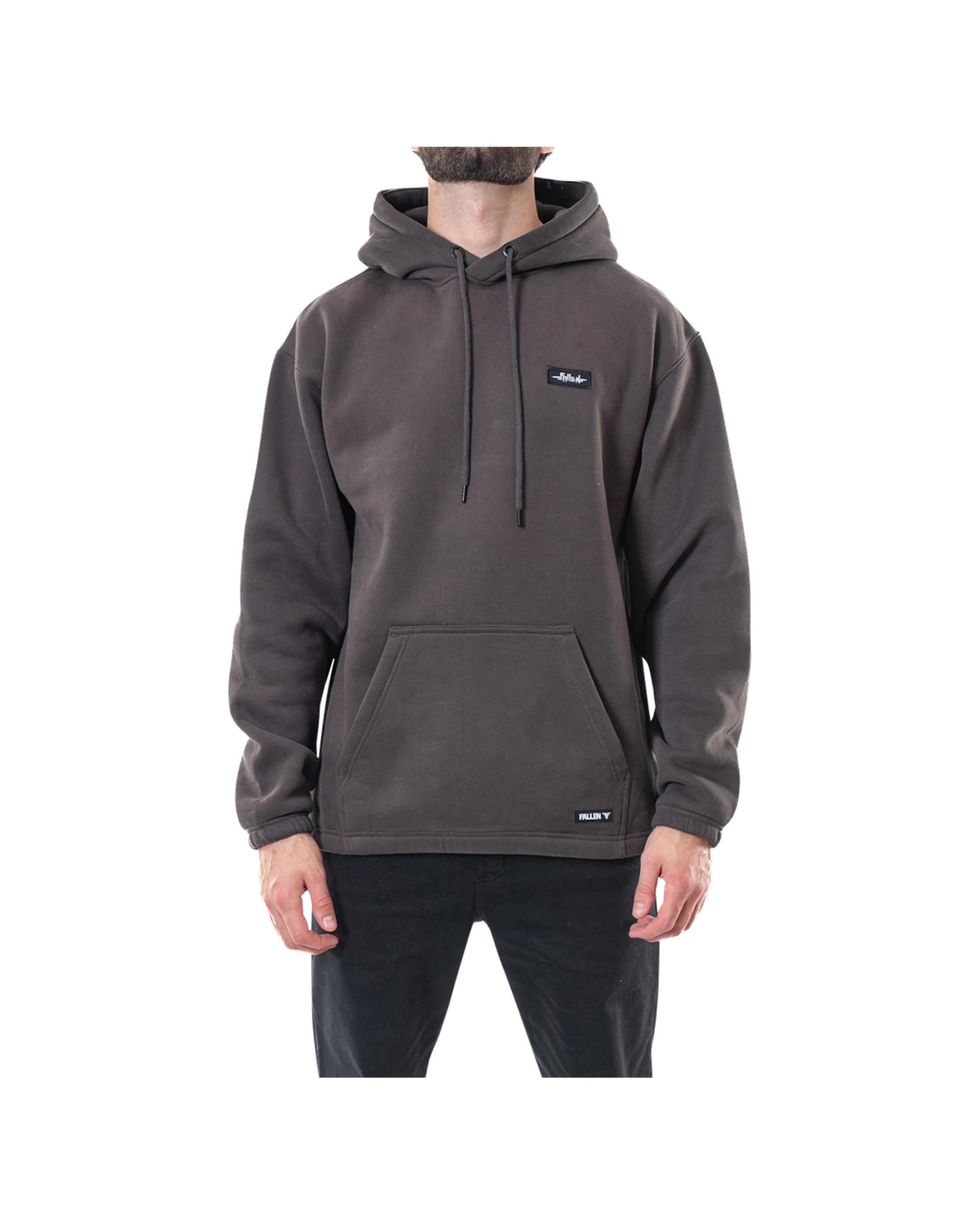 3 Fallen Footwear Men Grunge Hoodie Relax Jumper Regular Fit Cozy Layer ASPHALT/BLACK, 3 of 4