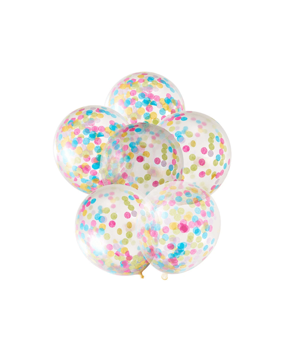 6 Pack Confetti Balloons