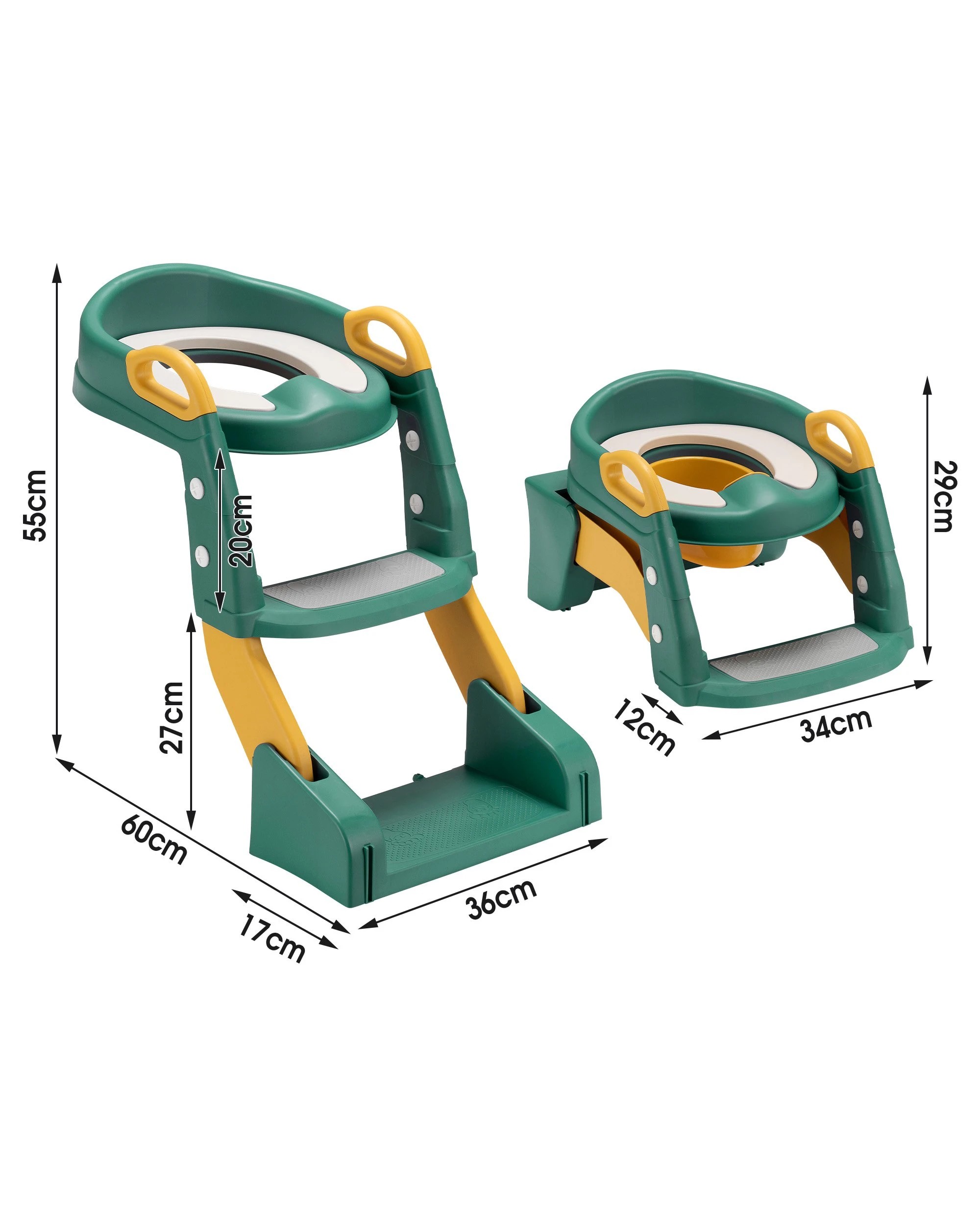 10 Playpals Potty Trainer Toilet Seat Foldable Kids Toddler Toilet Training w/ PU cushion Green, 10 of 10