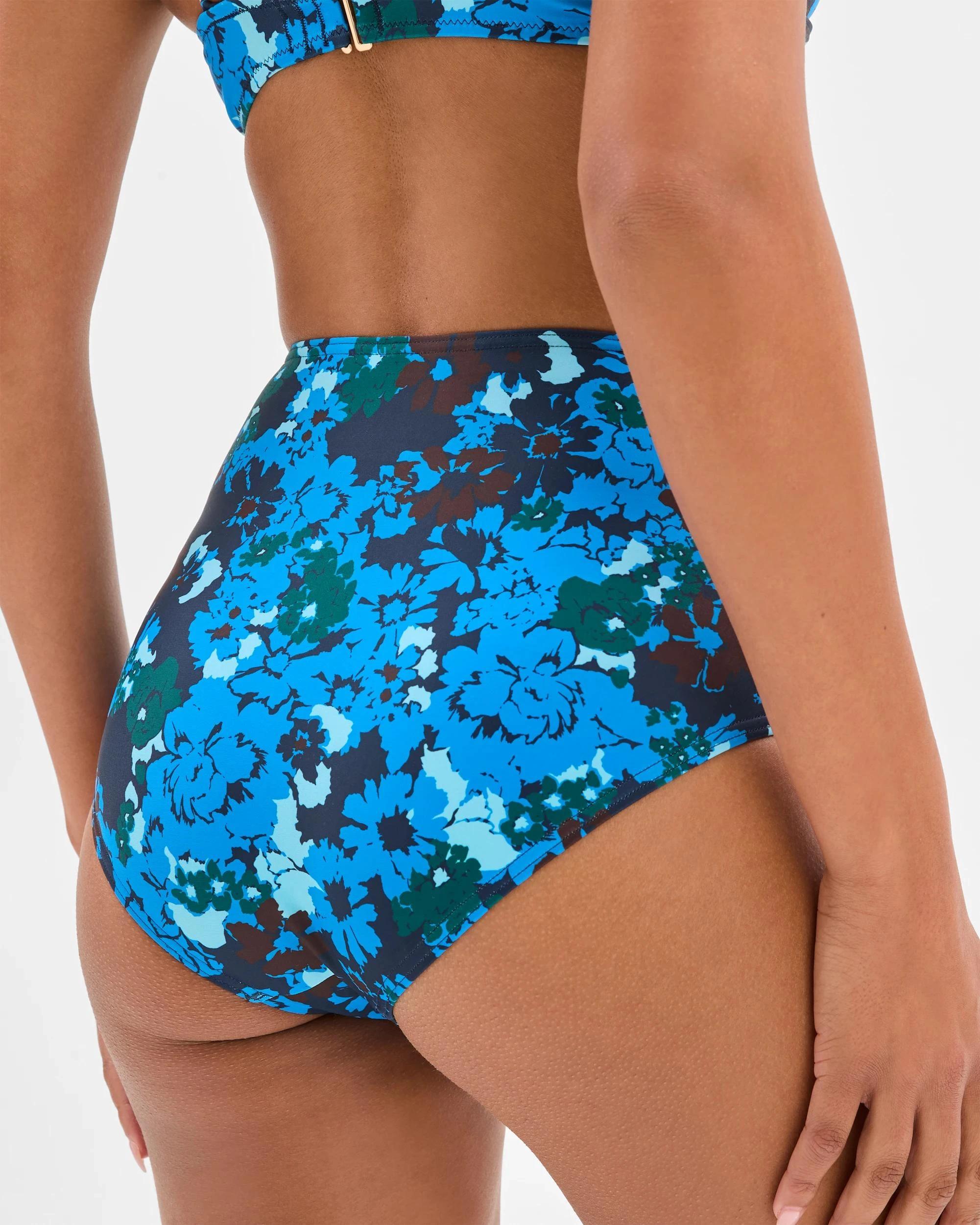 8 Target Resort High Waisted Smooth Bikini Bottoms - Shape Your Body NAVY STENCIL FLORAL, 8 of 10