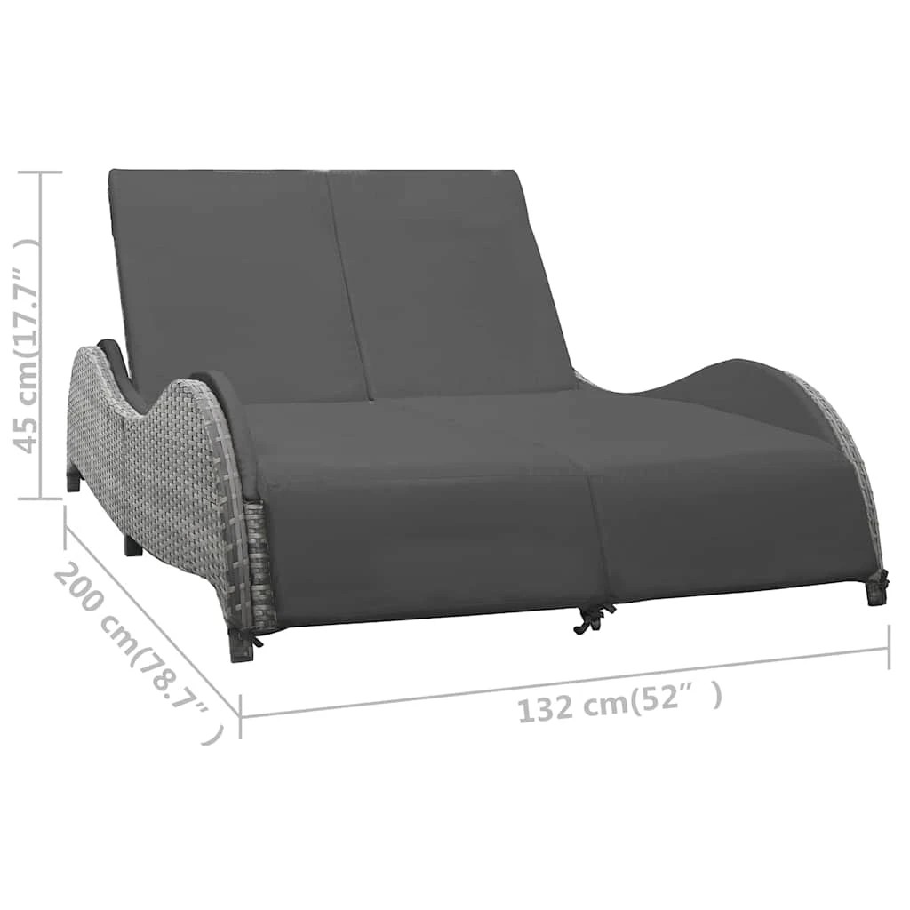 5 vidaXL sun lounger Adjustable Headrests - Grey, 5 of 5