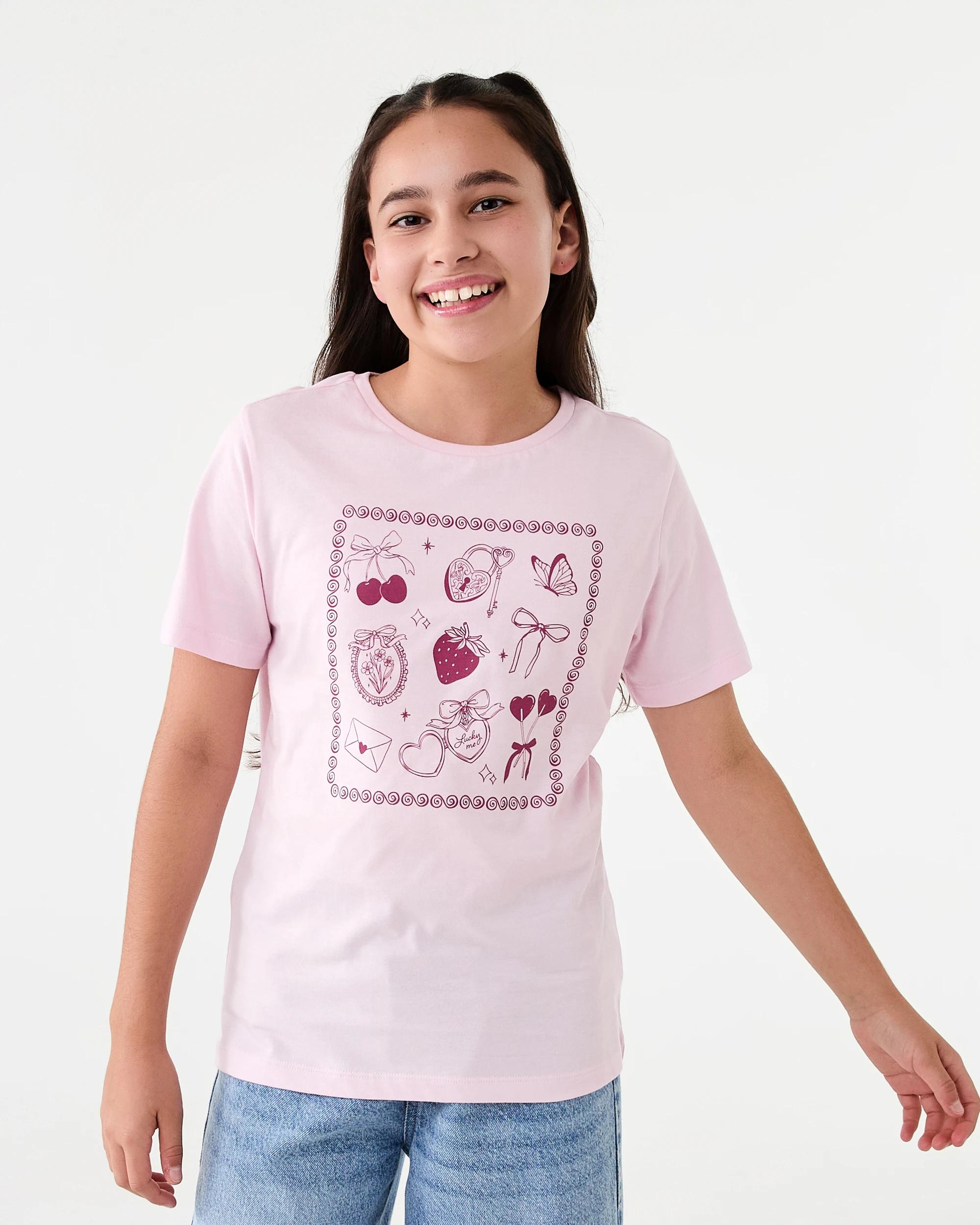 1 Short Sleeve Printed T-shirt Pnk Icons, 1 of 7