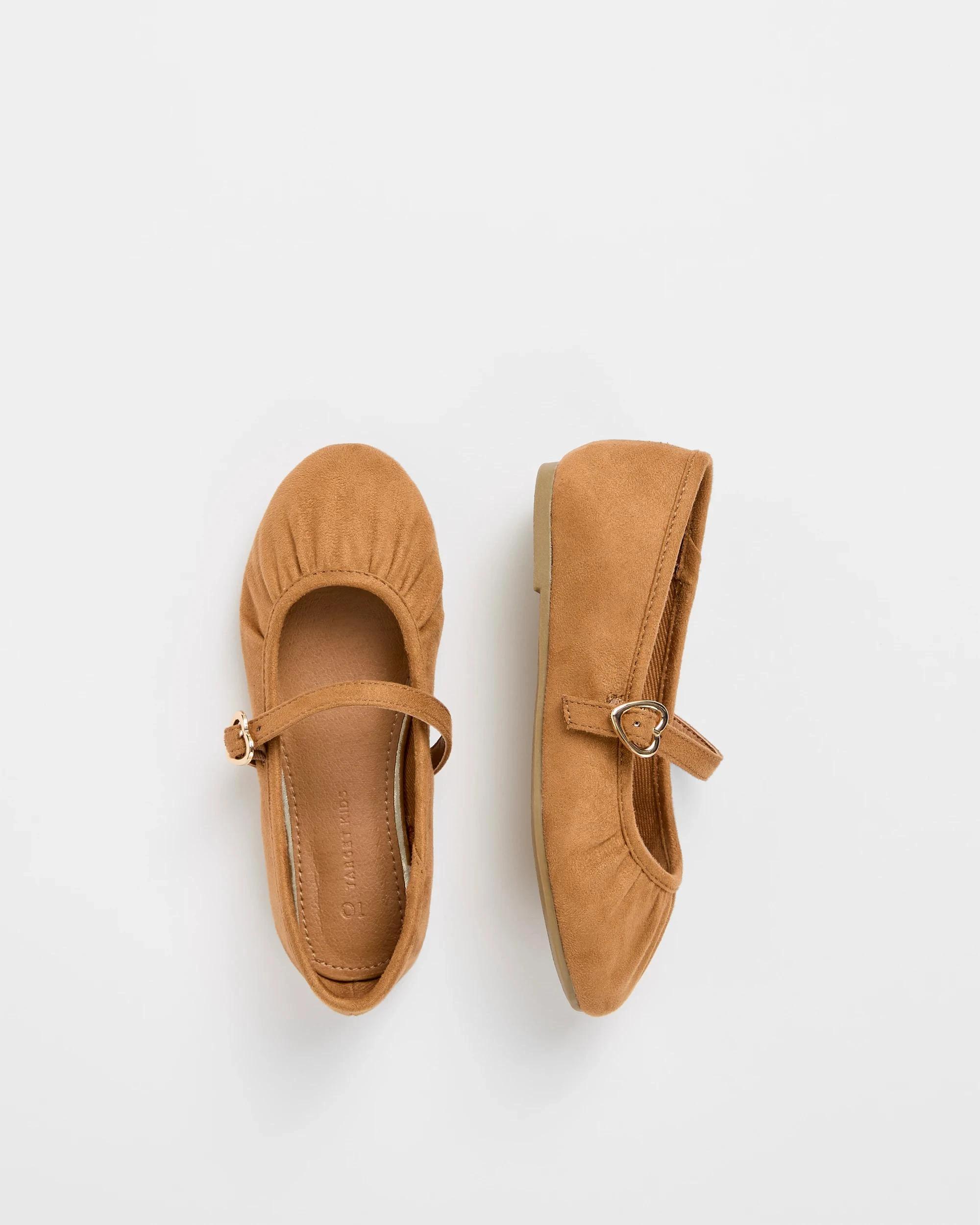 3 Target Kids Rouged Double Strap Ballet Flat TAN, 3 of 3