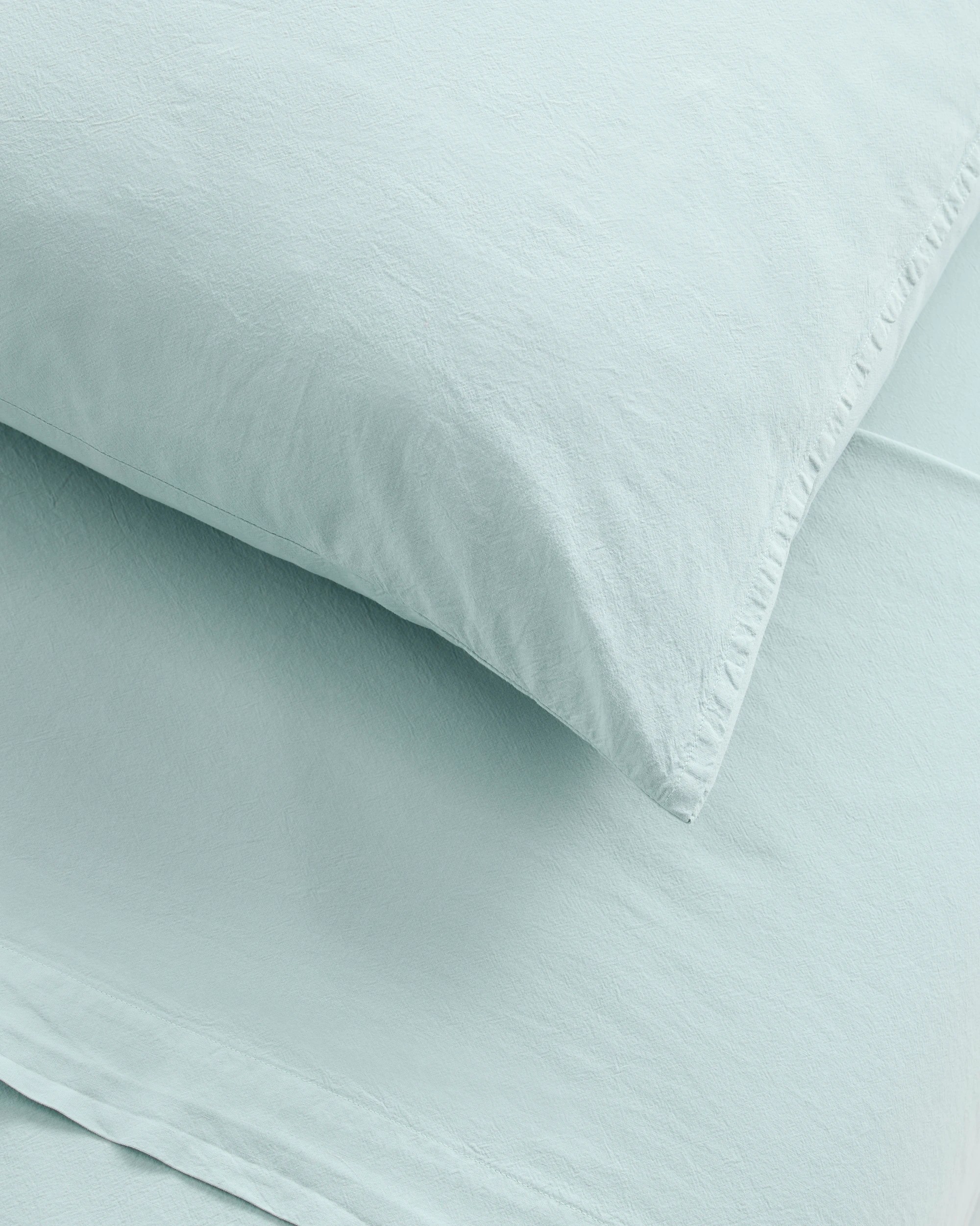 3 Arlo Cotton Stonewash Sheet Set - Queen Bed - Blue, 3 of 3