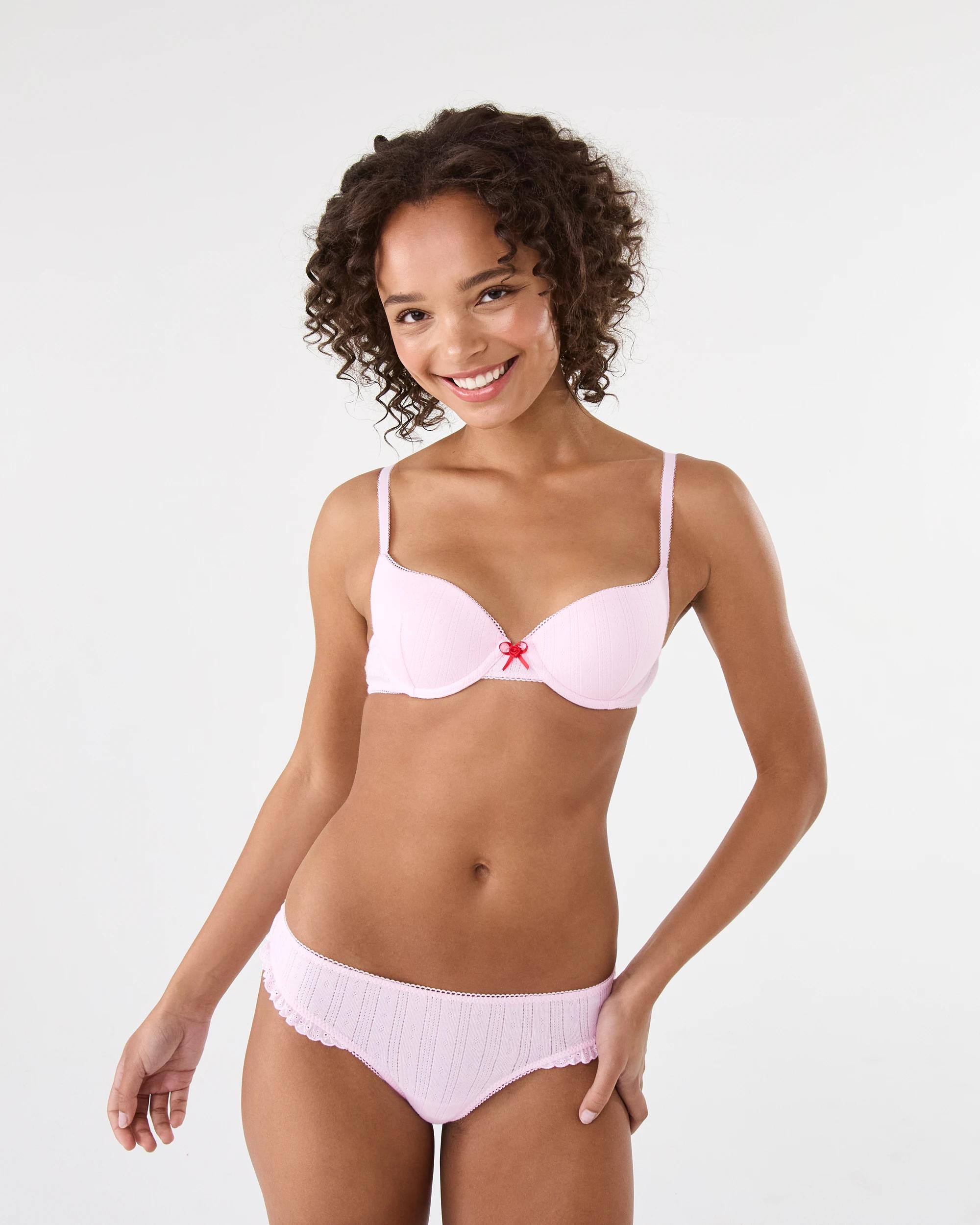 9 3 Pack Pointelle Ruffle G-String Briefs Heart Lock, 9 of 10