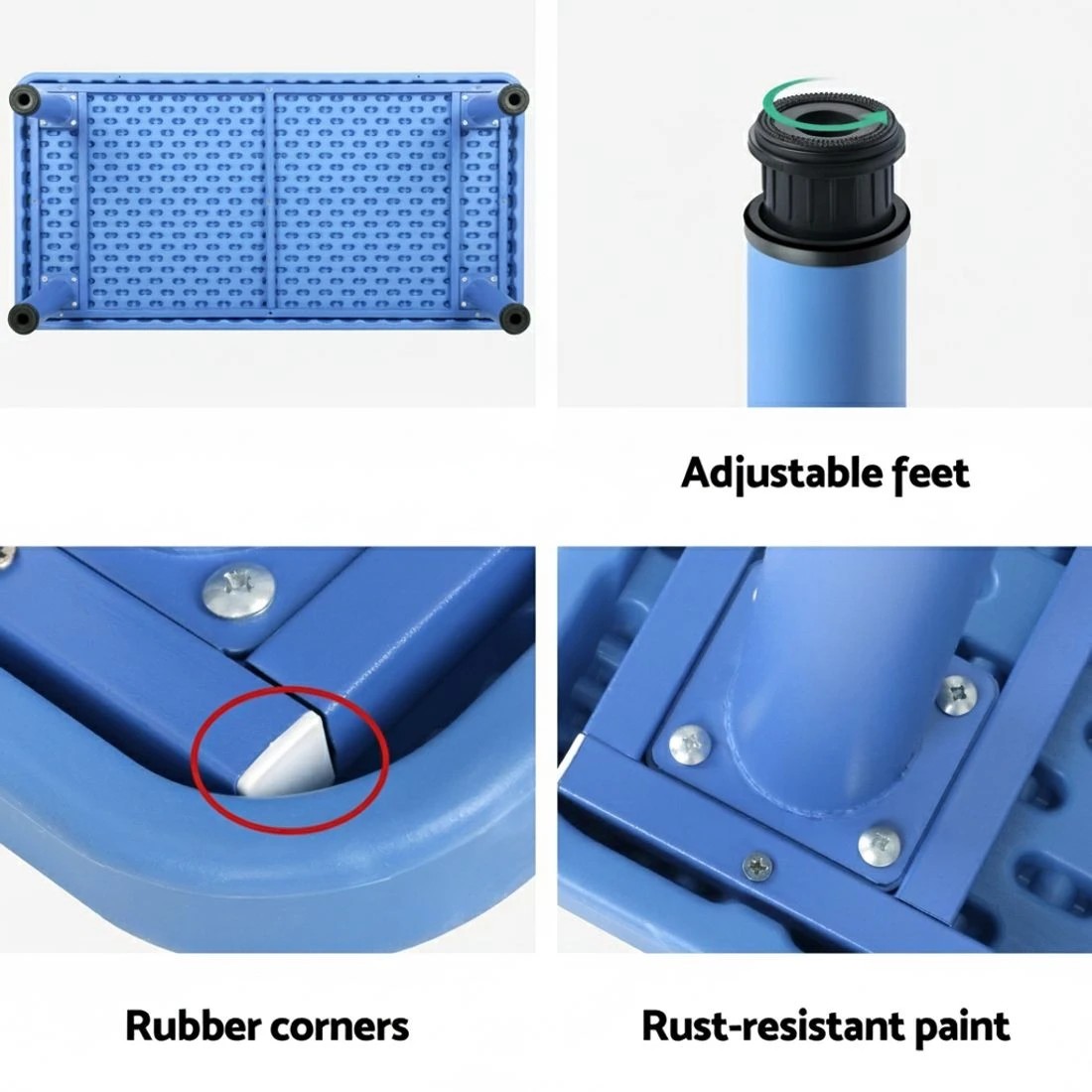 4 Keezi 5PCS Kids Table and Chairs Set Children Study Desk Furniture Plastic 4 Chairs - Blue, 4 of 5