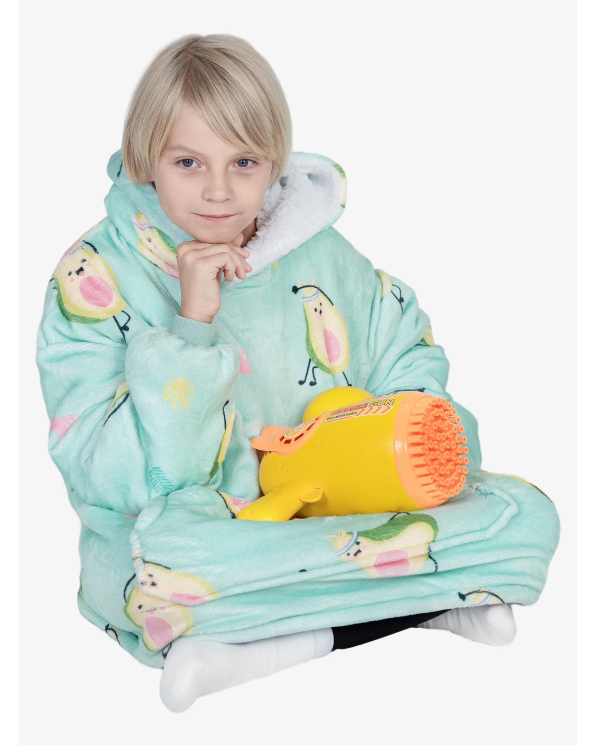 4 Advwin Wearable Blanket Flannel Hoodie Sweater Kids Pink Point YOGA AVOCADO, 4 of 5